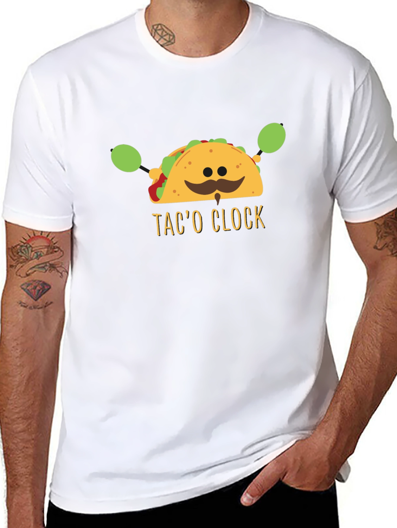 Taco Clock T-Shirt - Humorous Taco Time Tee