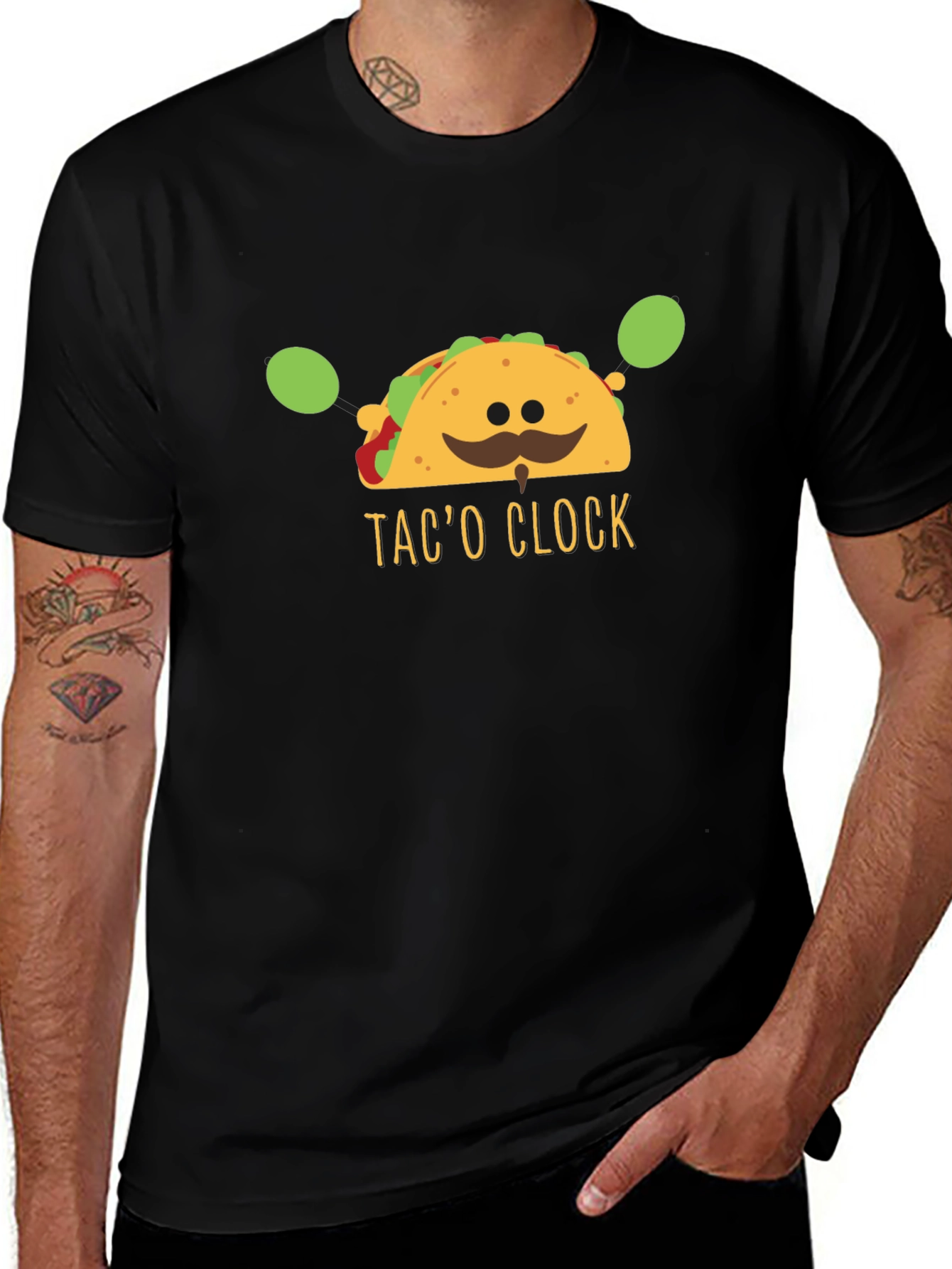 Taco Clock T-Shirt - Humorous Taco Time Tee