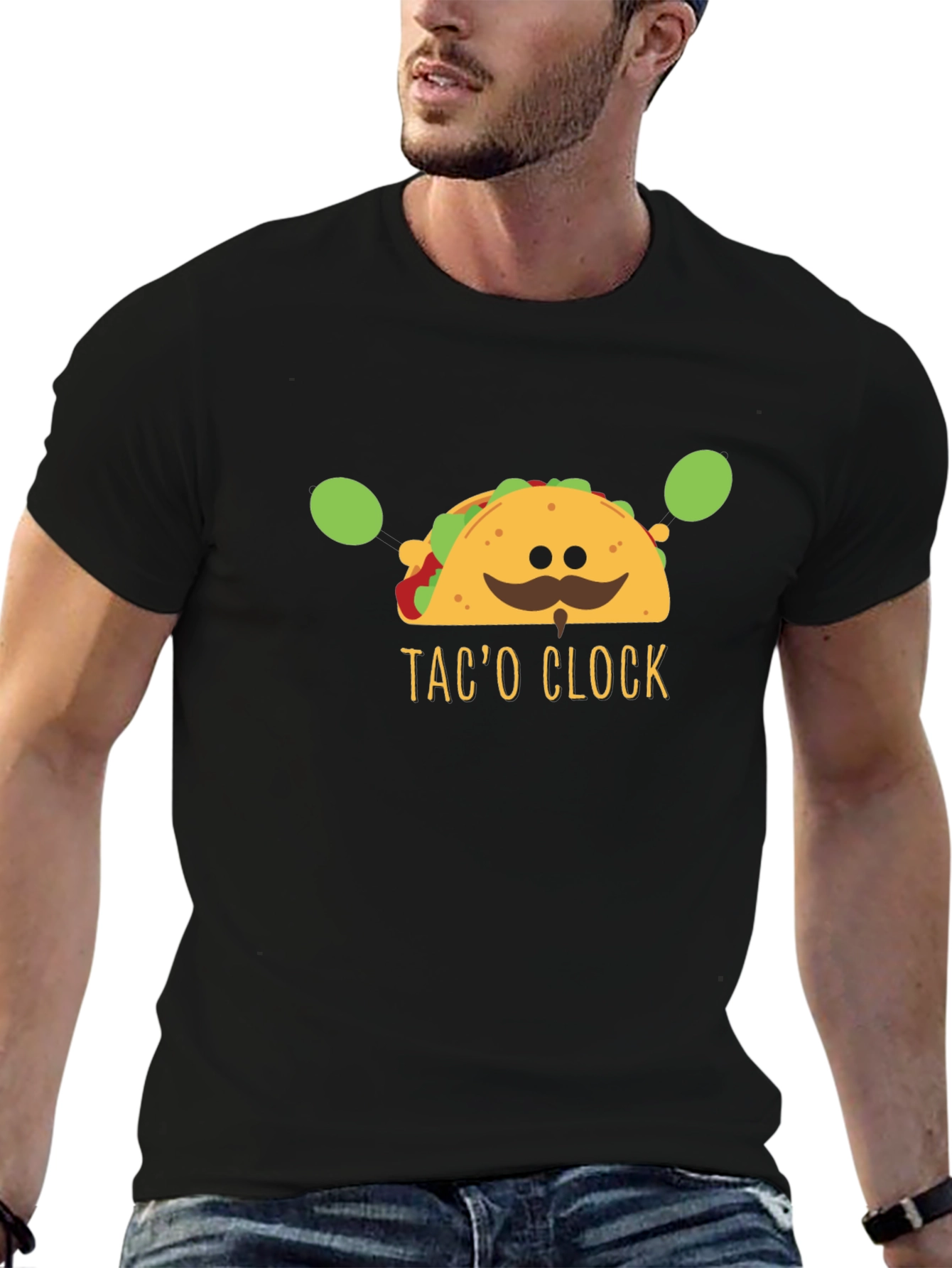 Taco Clock T-Shirt - Humorous Taco Time Tee