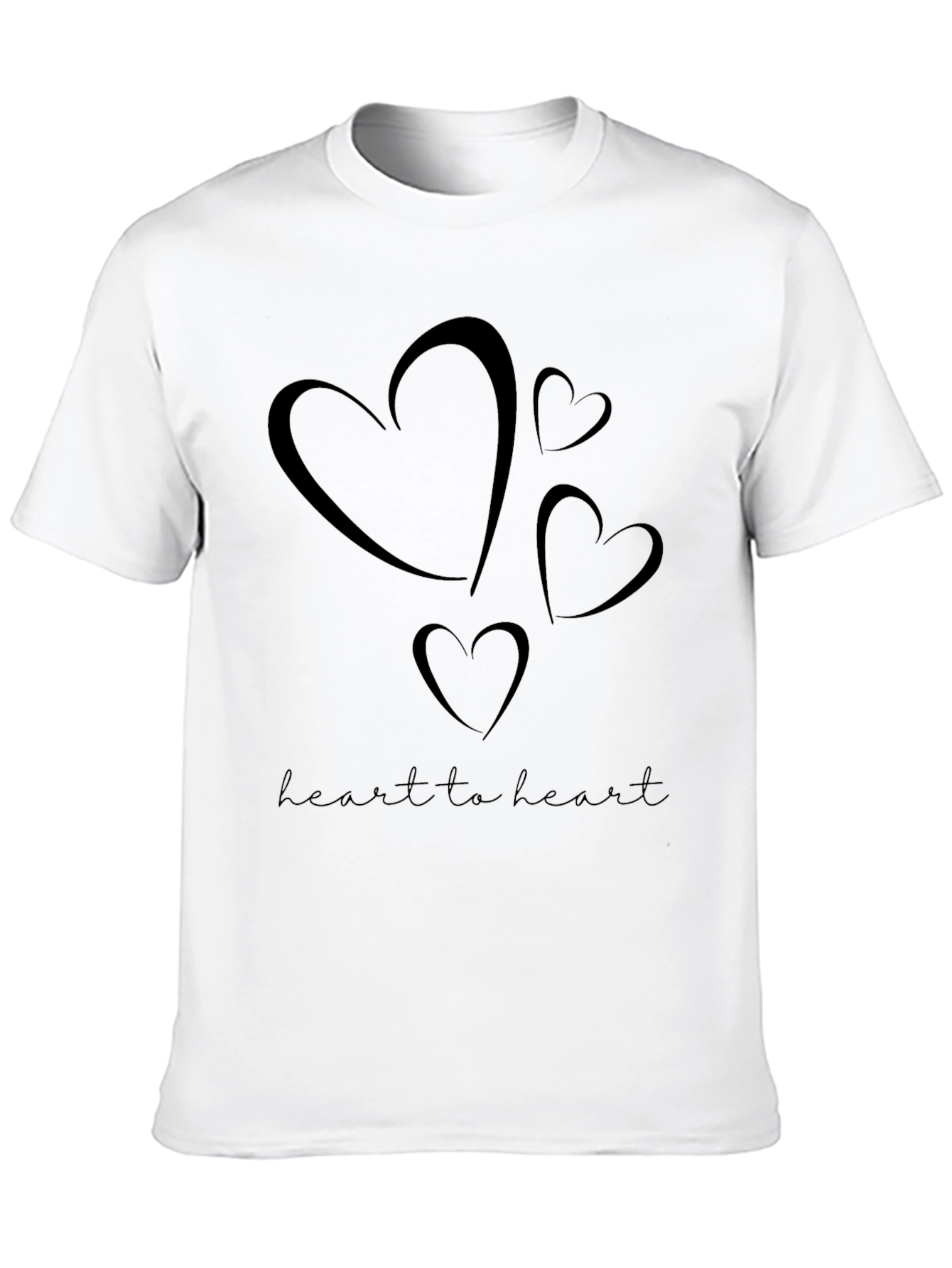 Heart to Heart Black Graphic Tee