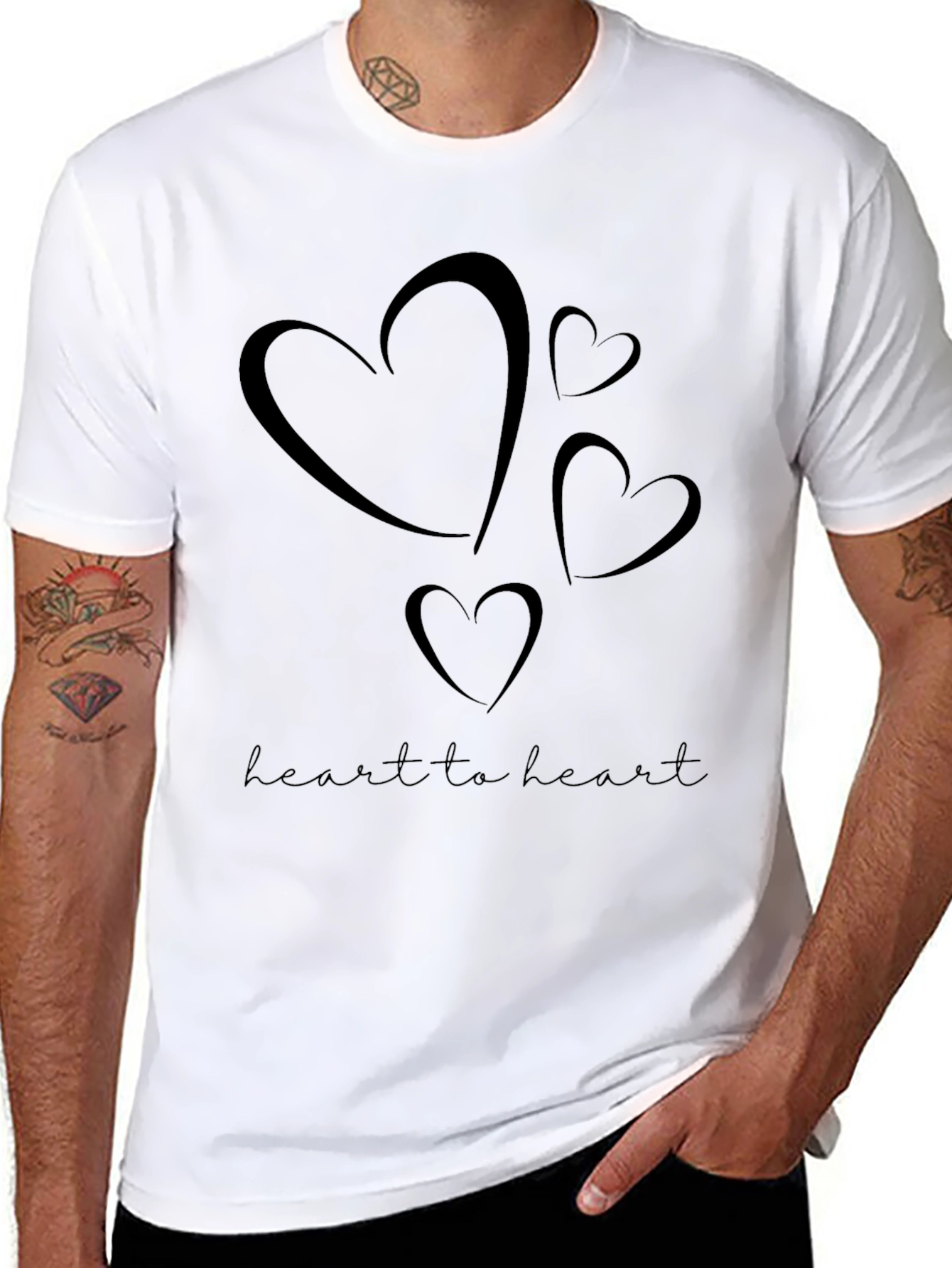 Heart to Heart Black Graphic Tee