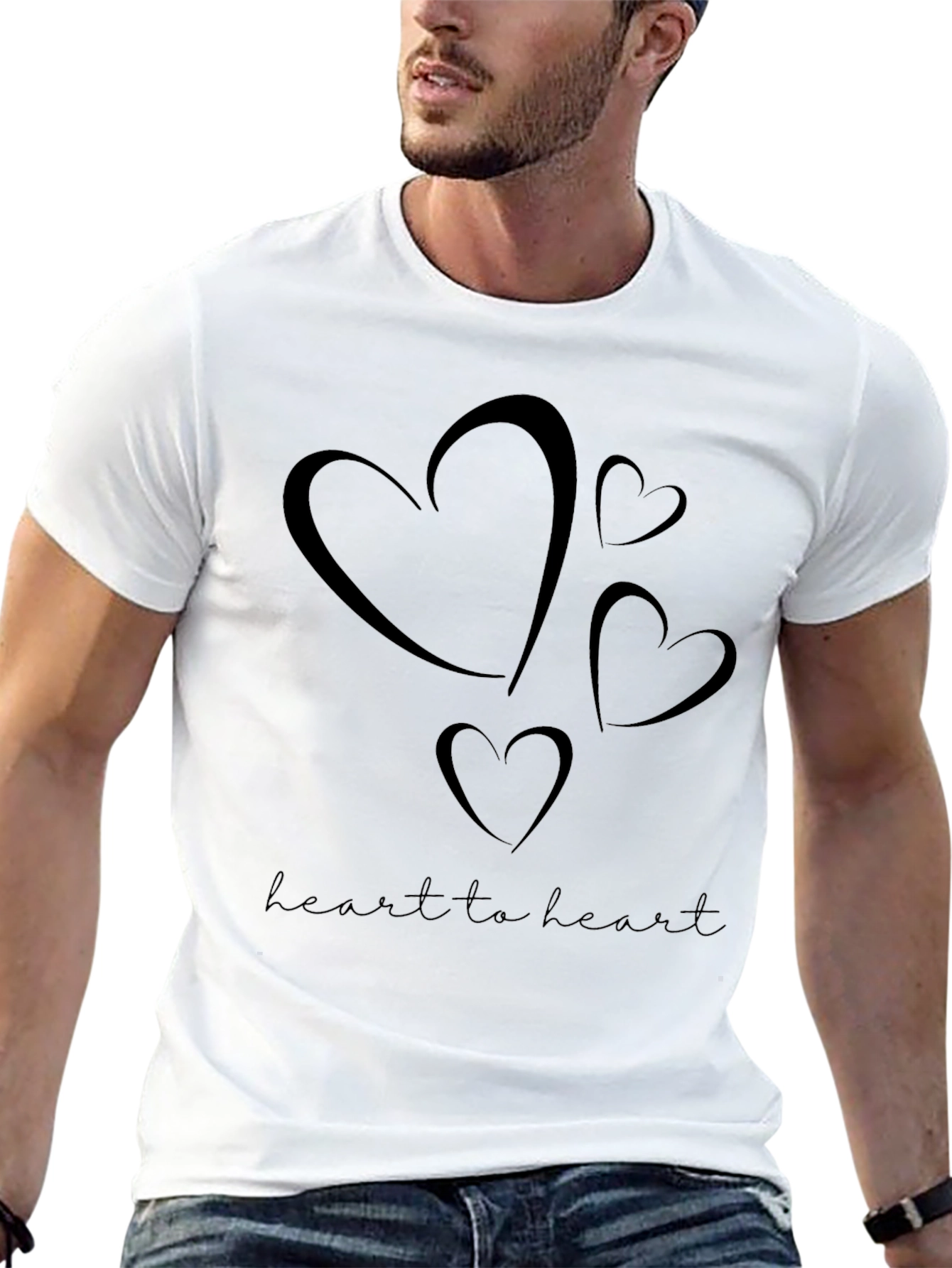 Heart to Heart Black Graphic Tee