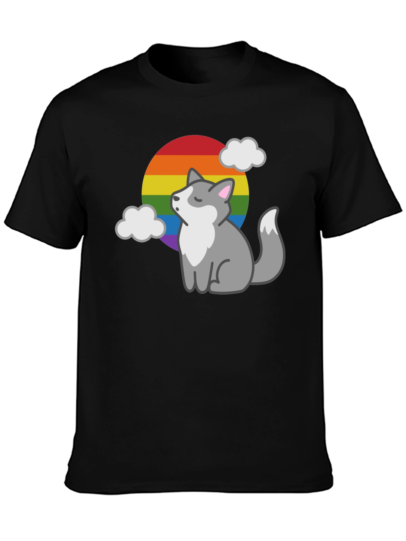 LGBT Pride Husky Black T-Shirt