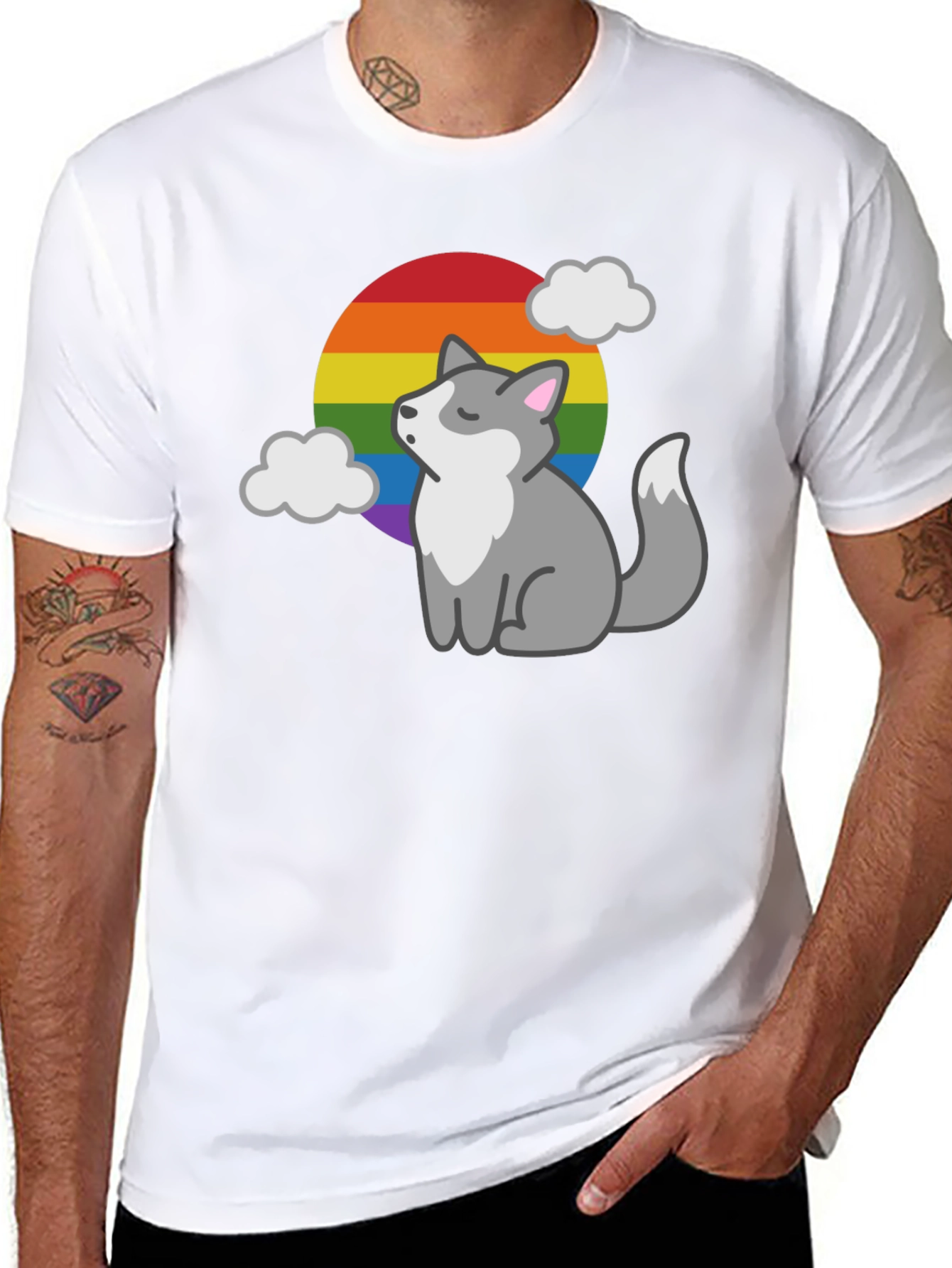 LGBT Pride Husky Black T-Shirt