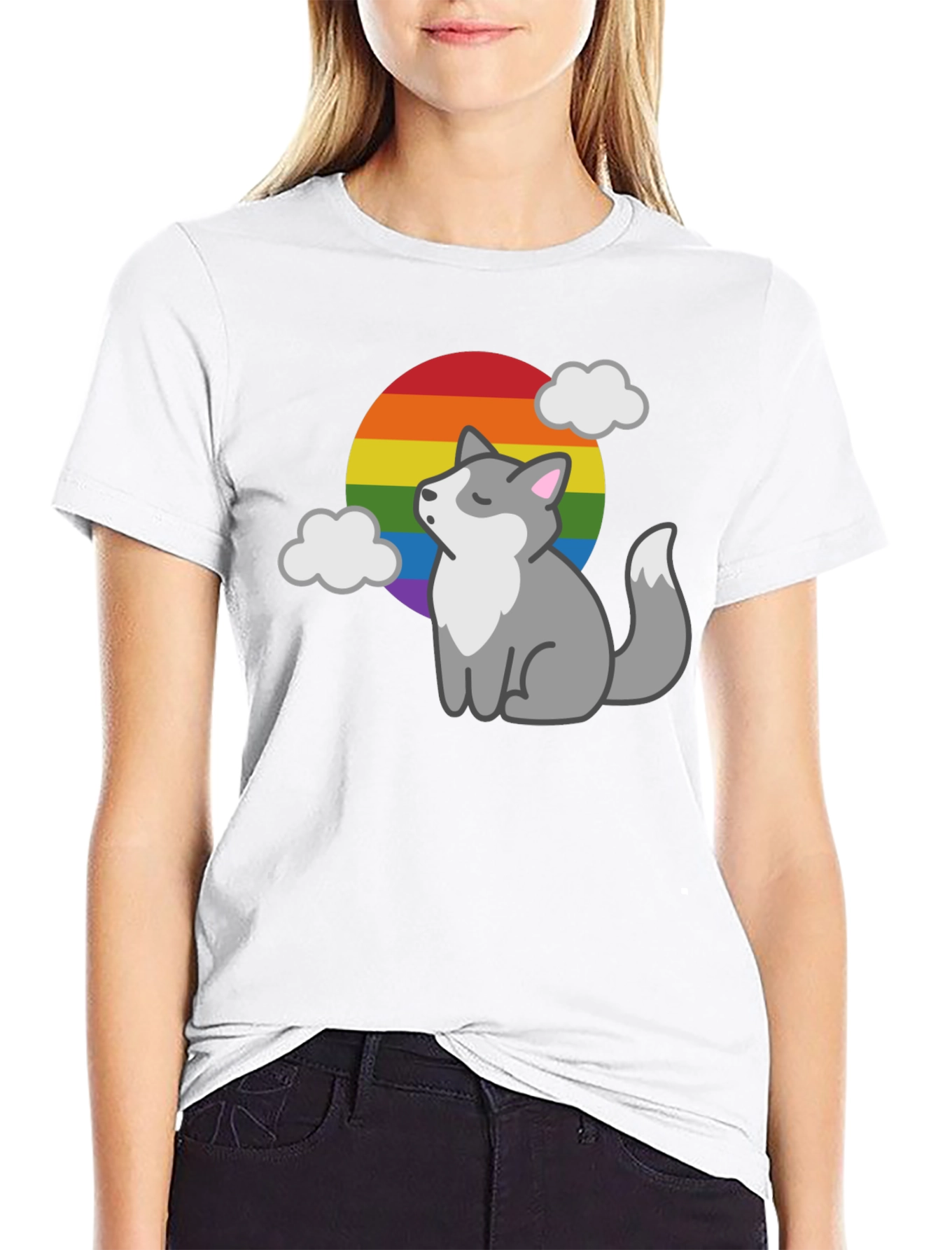 LGBT Pride Husky Black T-Shirt