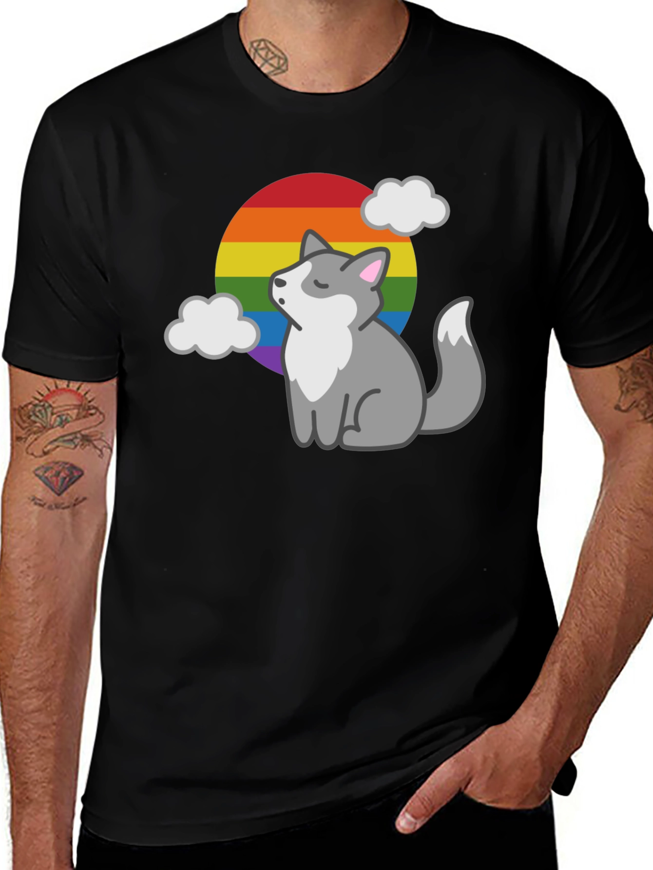 LGBT Pride Husky Black T-Shirt