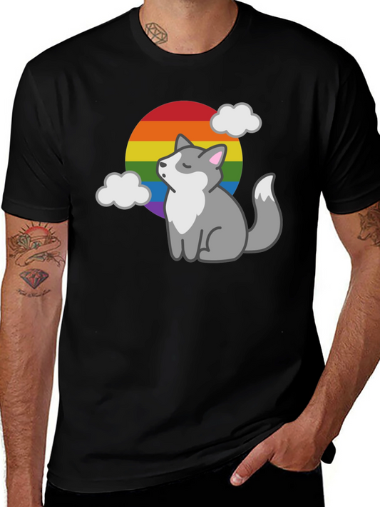 LGBT Pride Husky Black T-Shirt