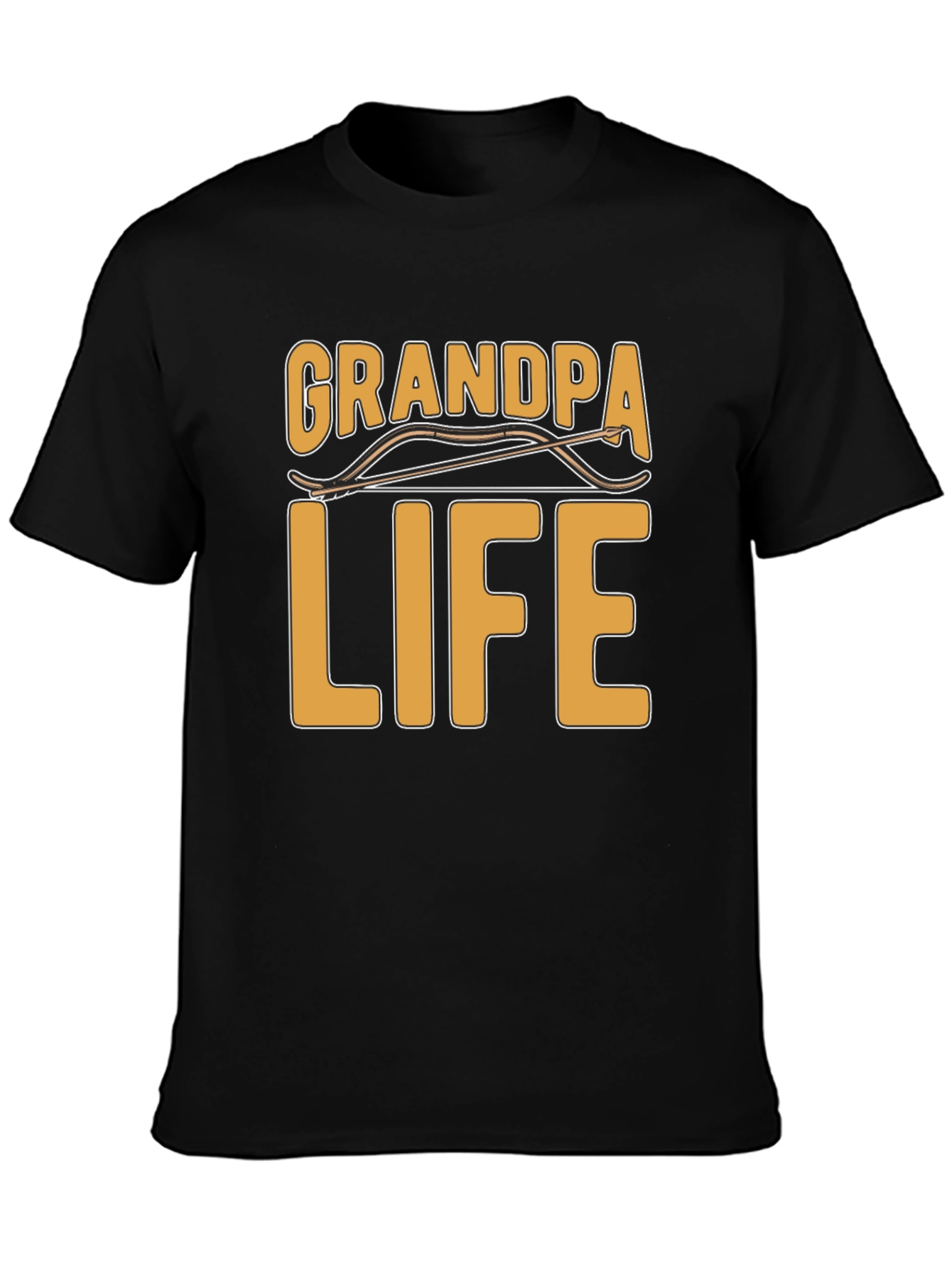 Grandpa Life Black T-Shirt Archery Graphic Tee