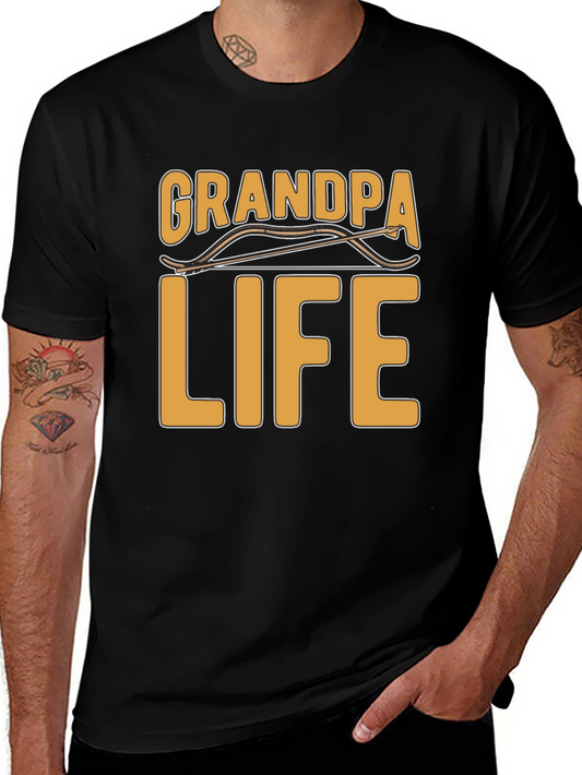 Grandpa Life Black T-Shirt Archery Graphic Tee