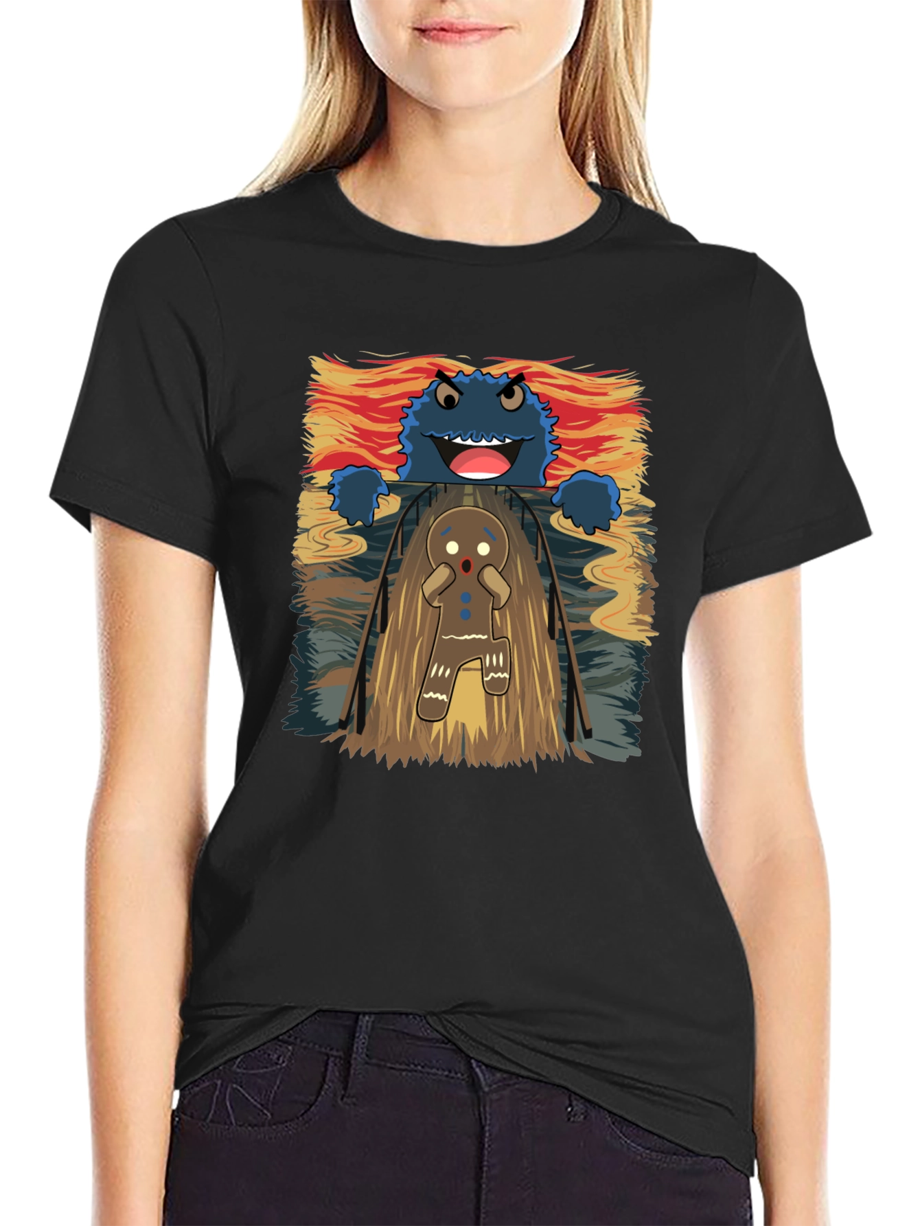 Cookie Monster Gingerbread Man T-Shirt