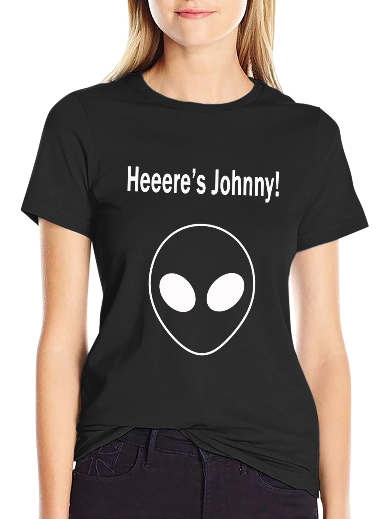 Heres Johnny Alien Graphic Tee - Black