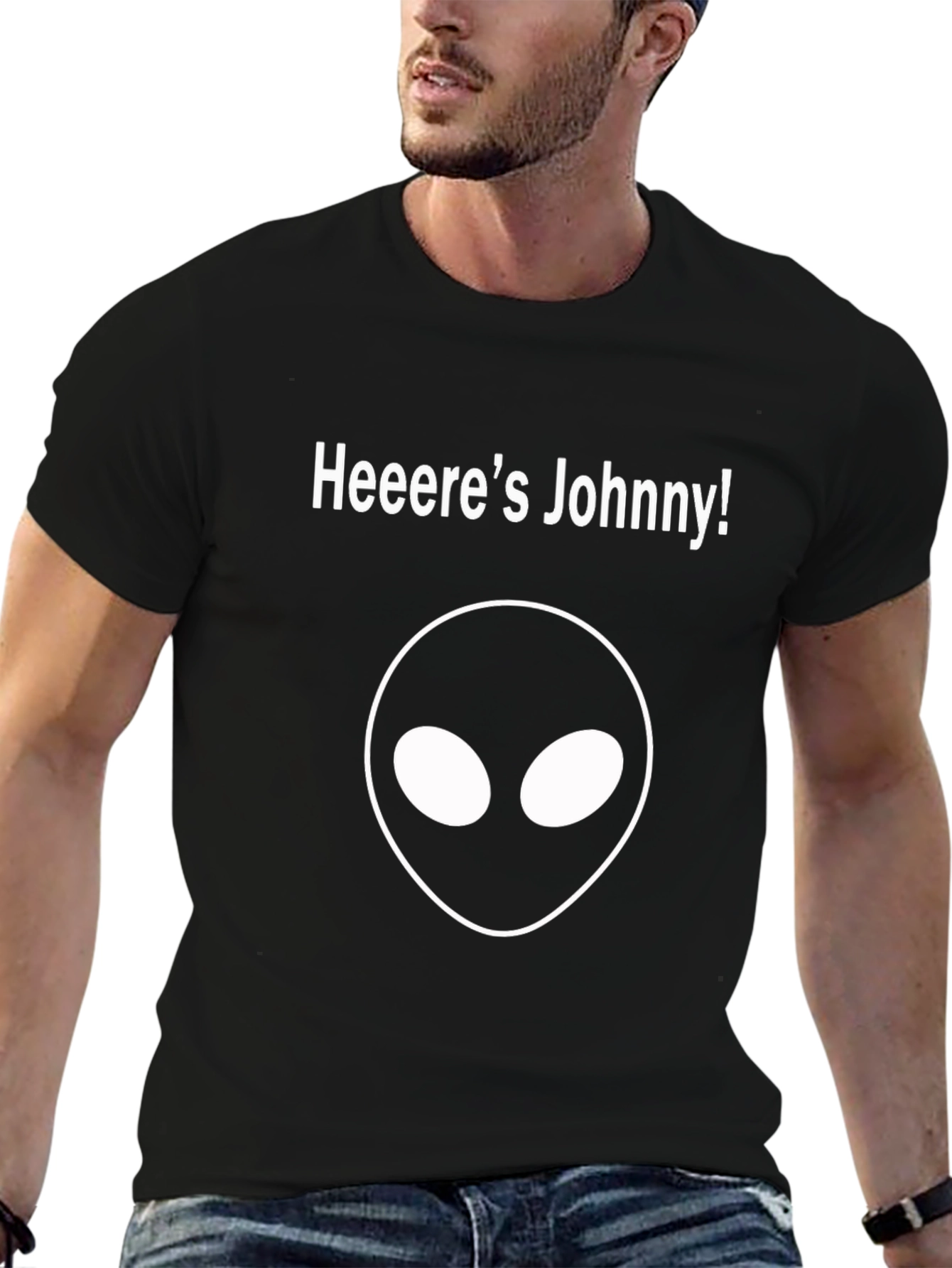 Heres Johnny Alien Graphic Tee - Black