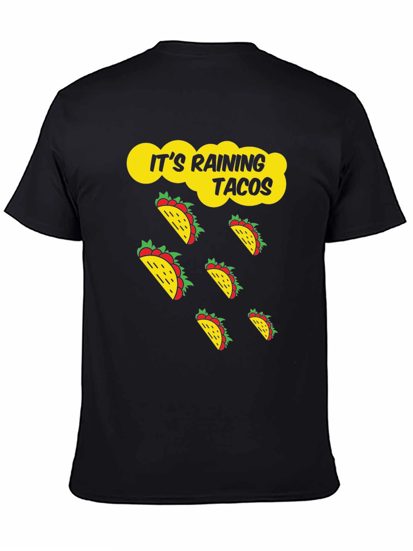 Its Raining Tacos Black Graphic T-Shirt