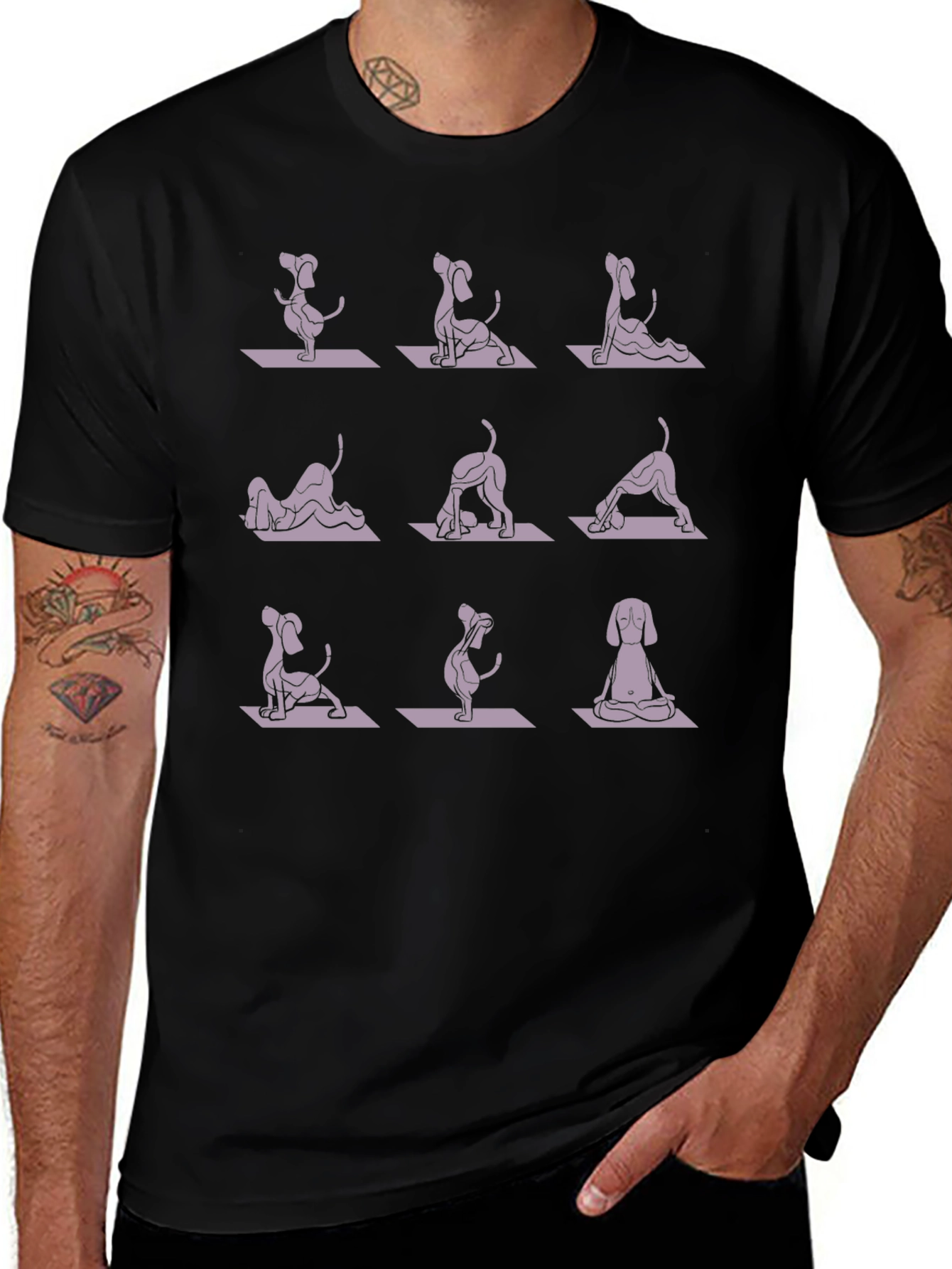 Dog Yoga Pose T-Shirt - Meditative Pup Design