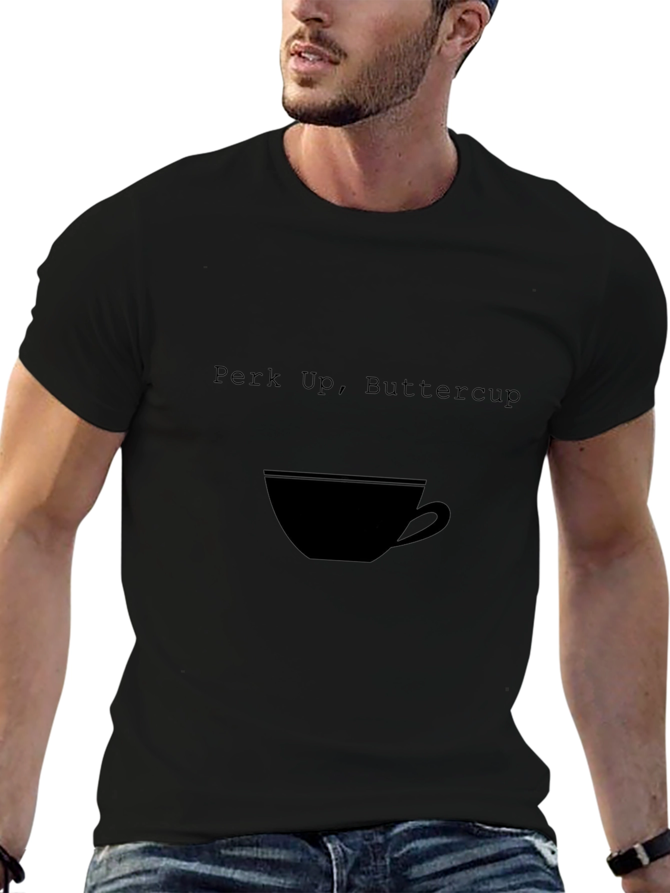 Perk Up Buttercup Black Graphic Tee