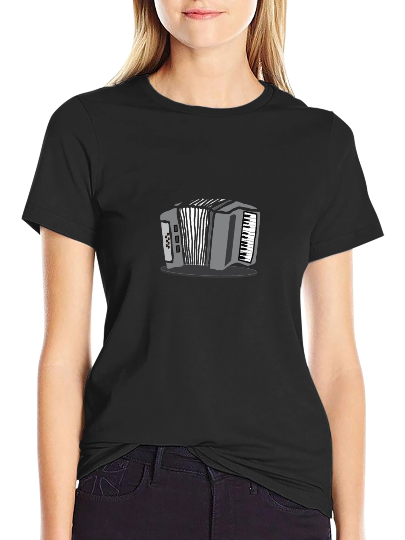 Accordion Graphic T-Shirt - Black Unisex