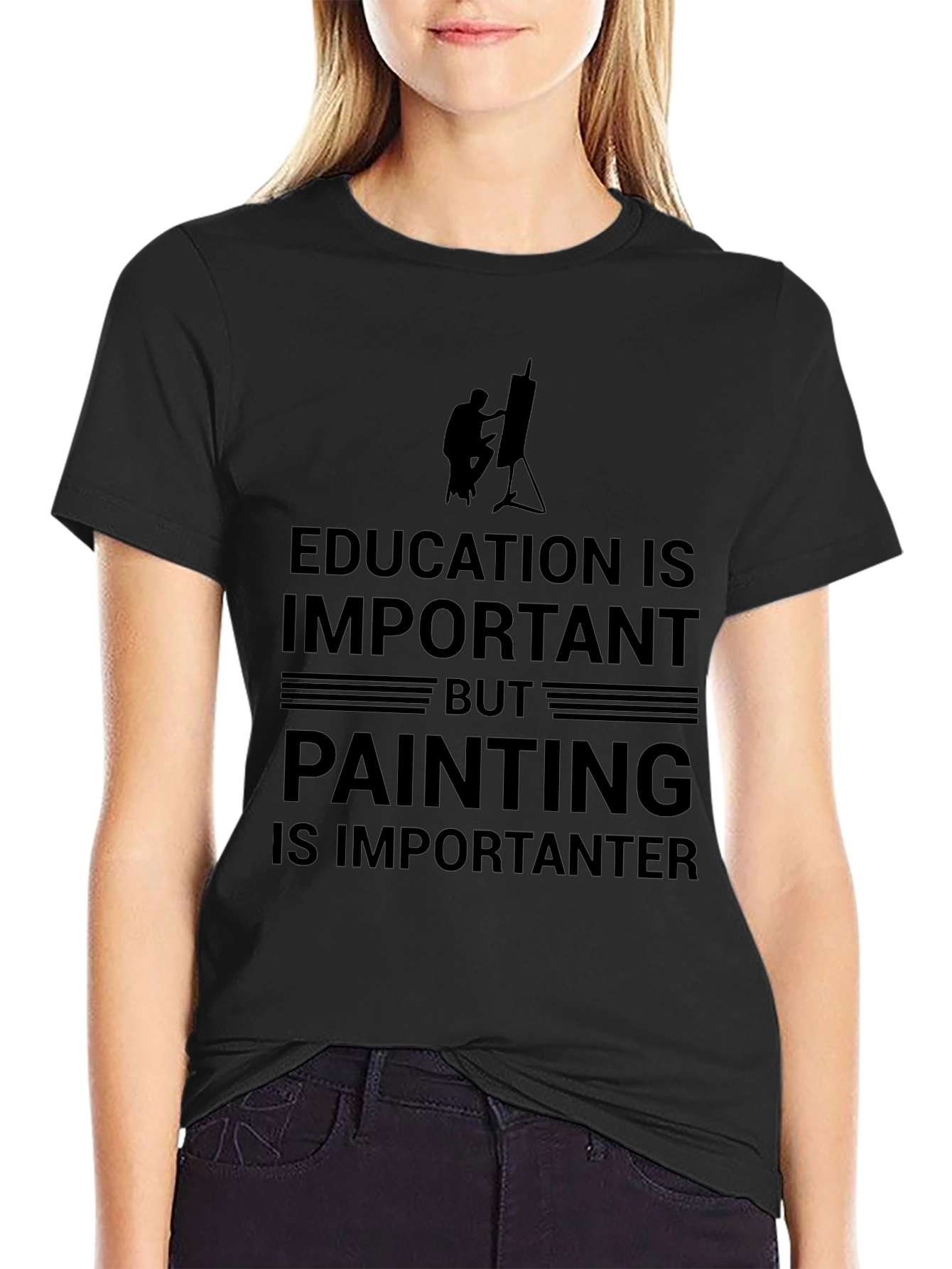 Education vs Painting T-Shirt