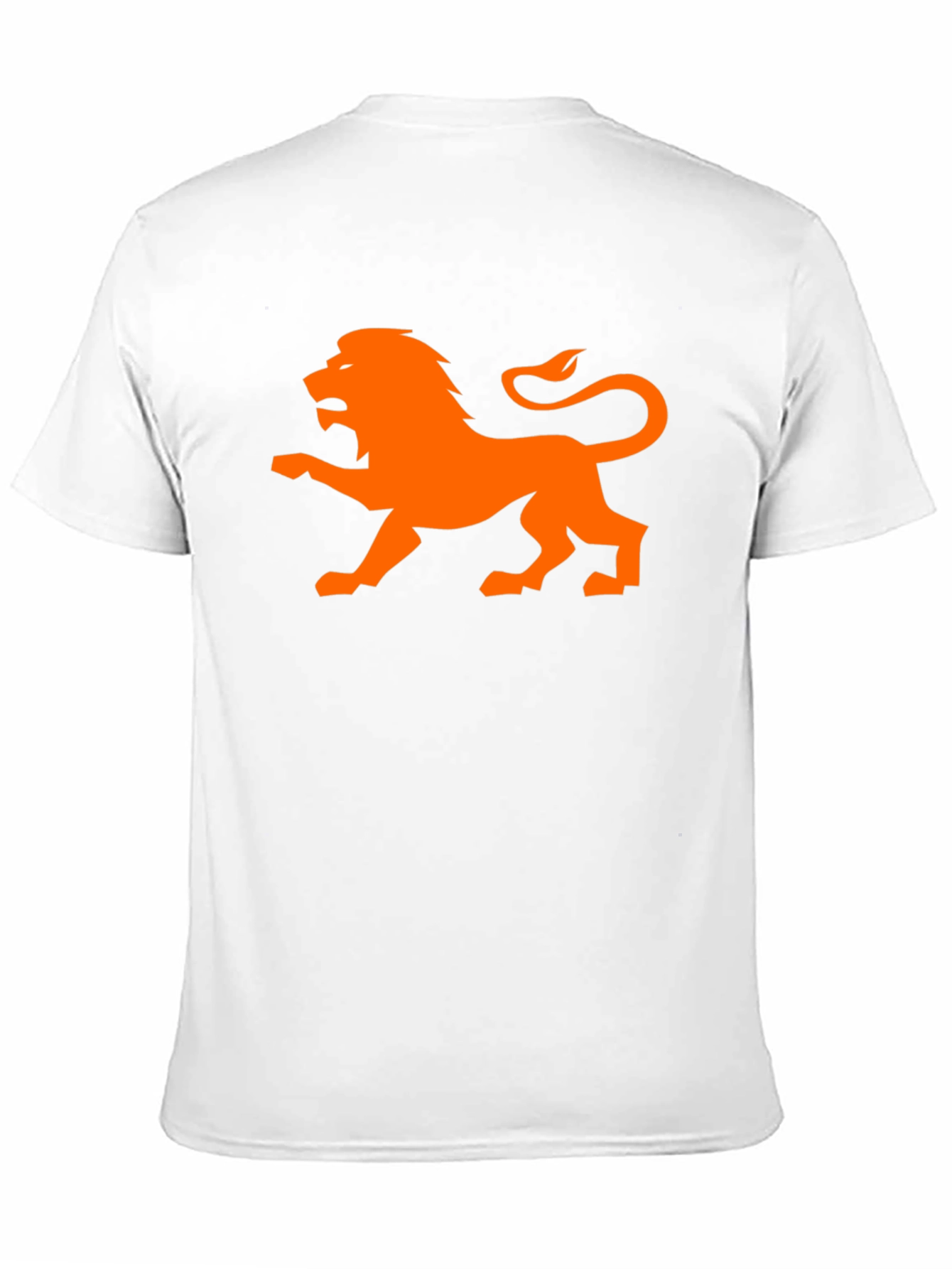 Orange Lion Graphic Black T-Shirt
