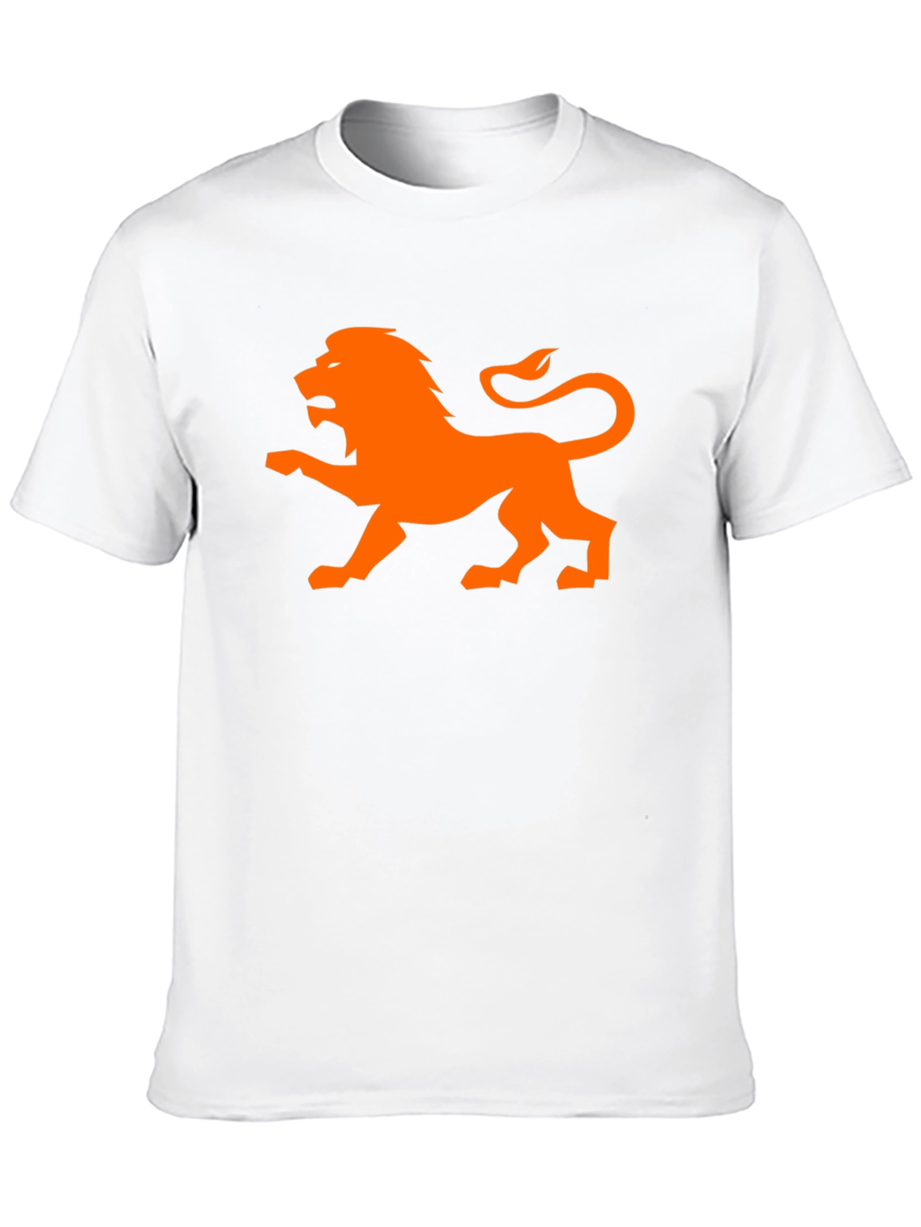 Orange Lion Graphic Black T-Shirt