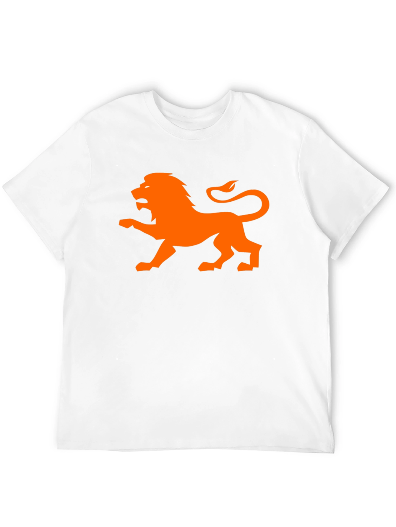 Orange Lion Graphic Black T-Shirt