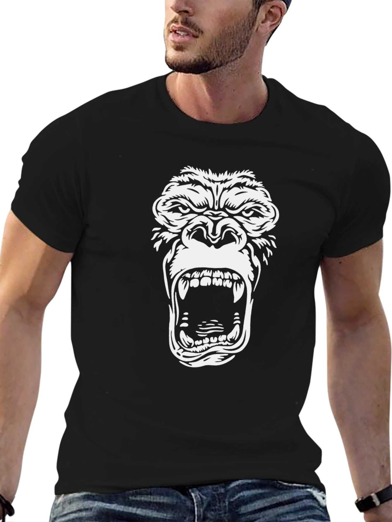 Black Gorilla Graphic Tee - Mens Casual T-Shirt