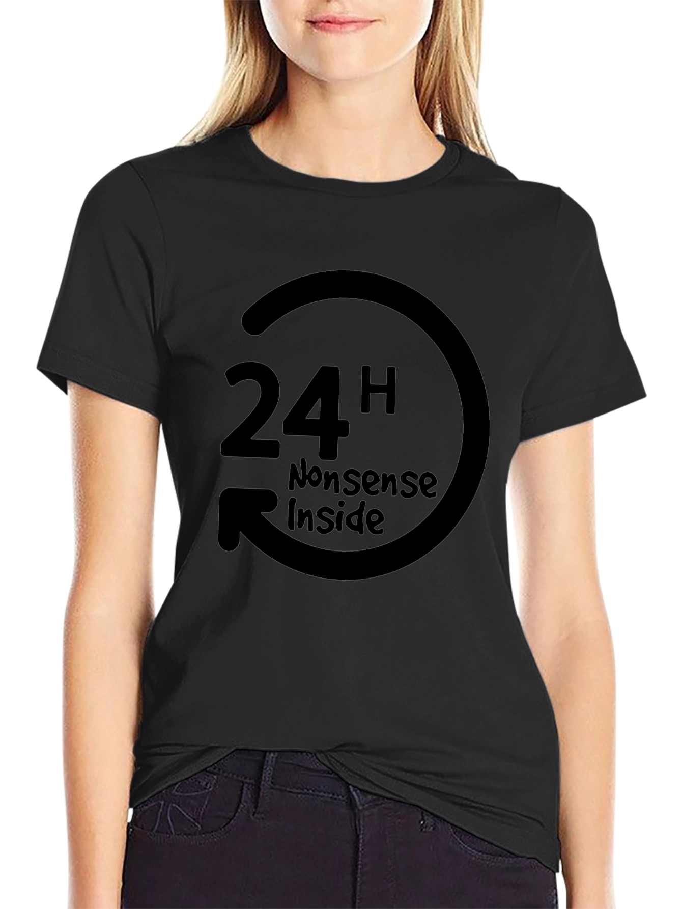 24H Nonsense Inside Black Graphic Tee