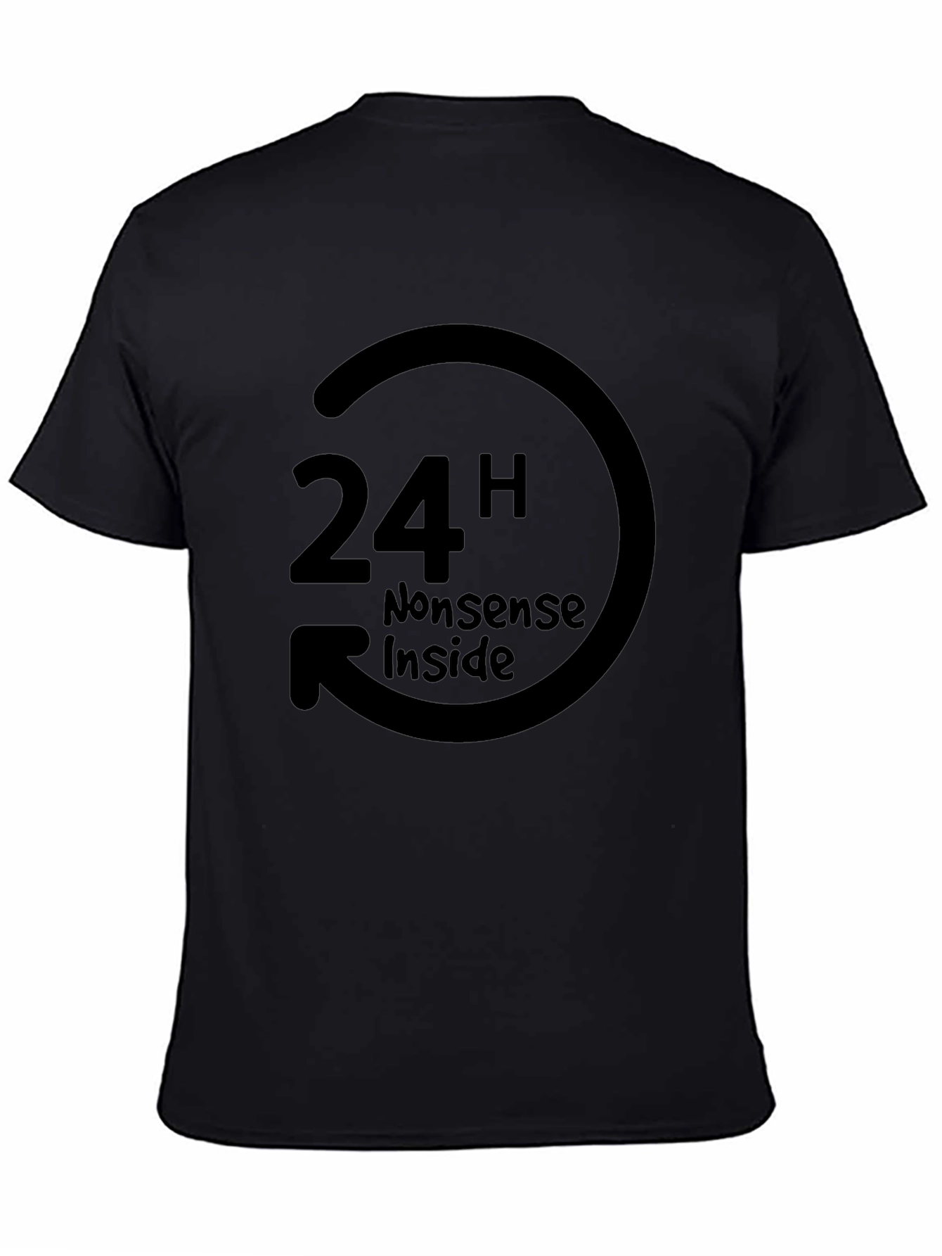 24H Nonsense Inside Black Graphic Tee