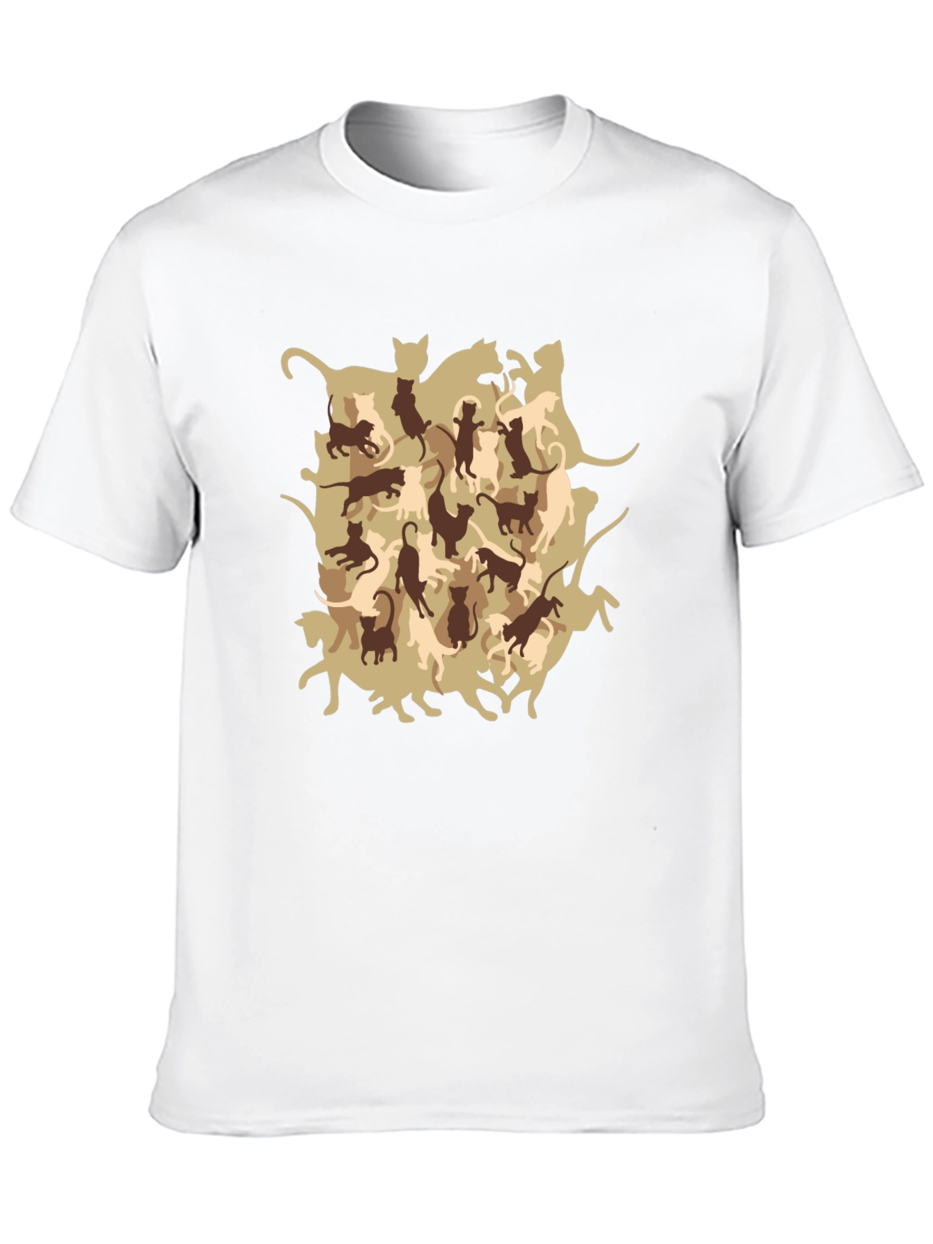 Cool Cat Camo Print Mens T-Shirt