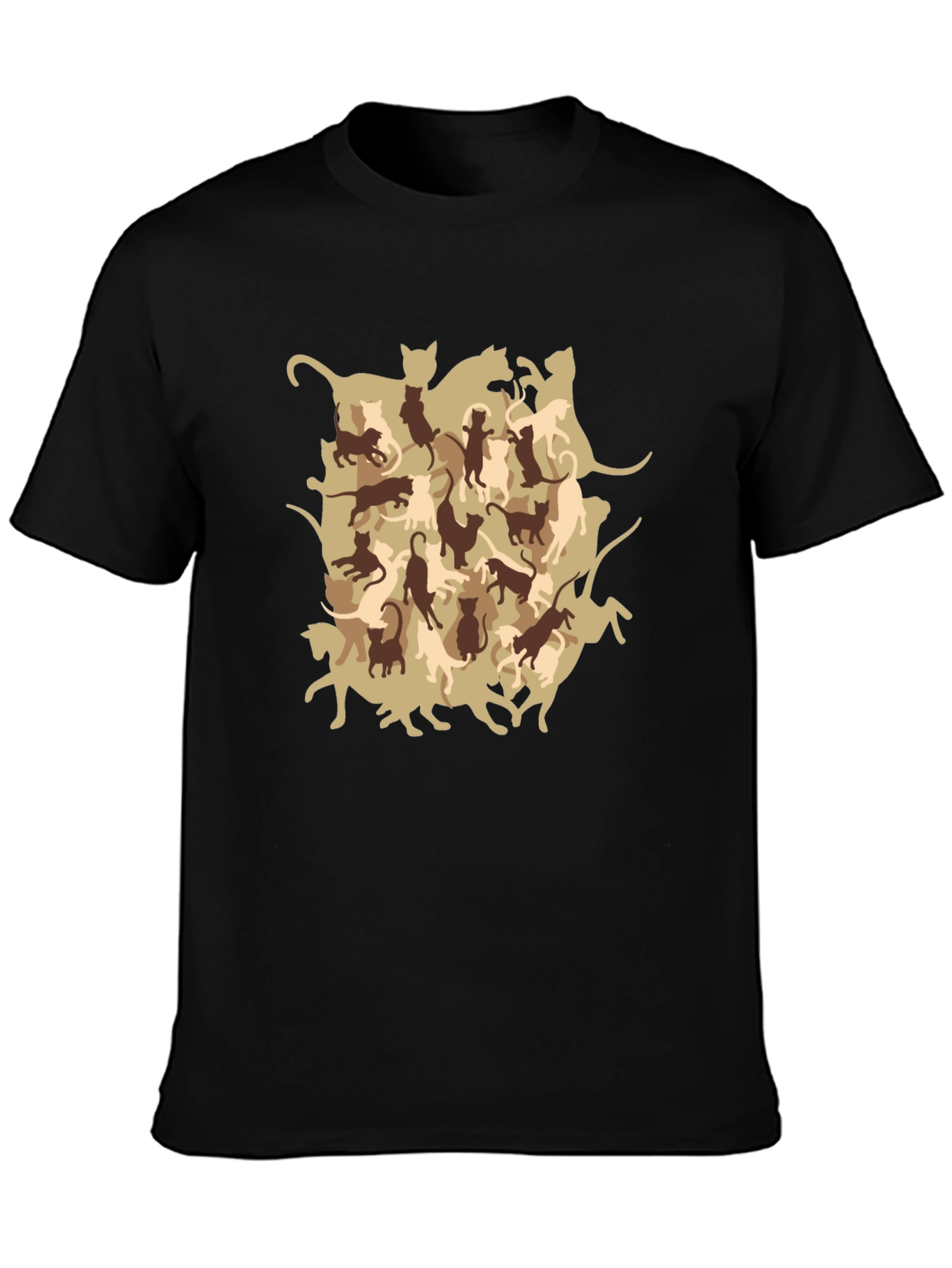 Cool Cat Camo Print Mens T-Shirt