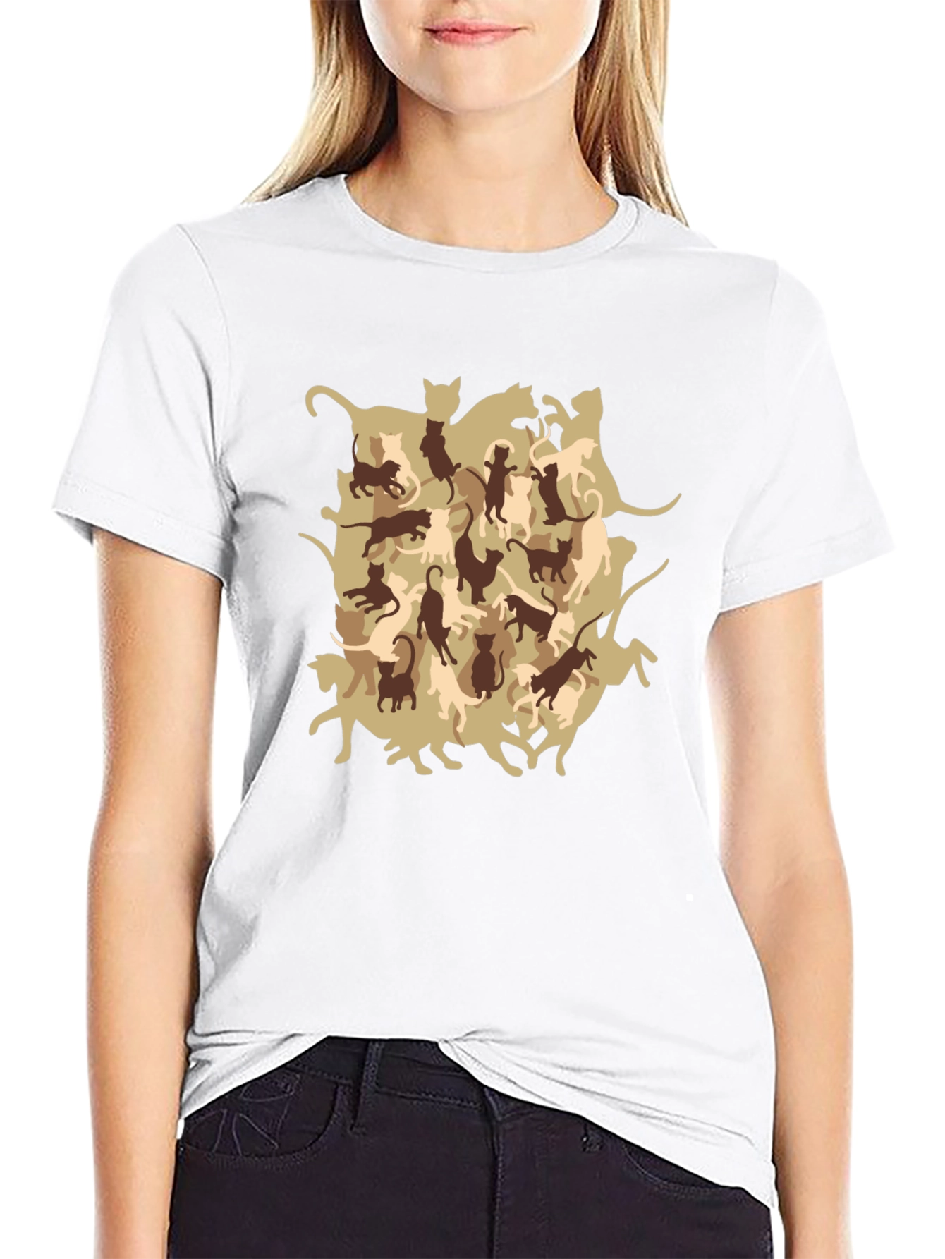 Cool Cat Camo Print Mens T-Shirt
