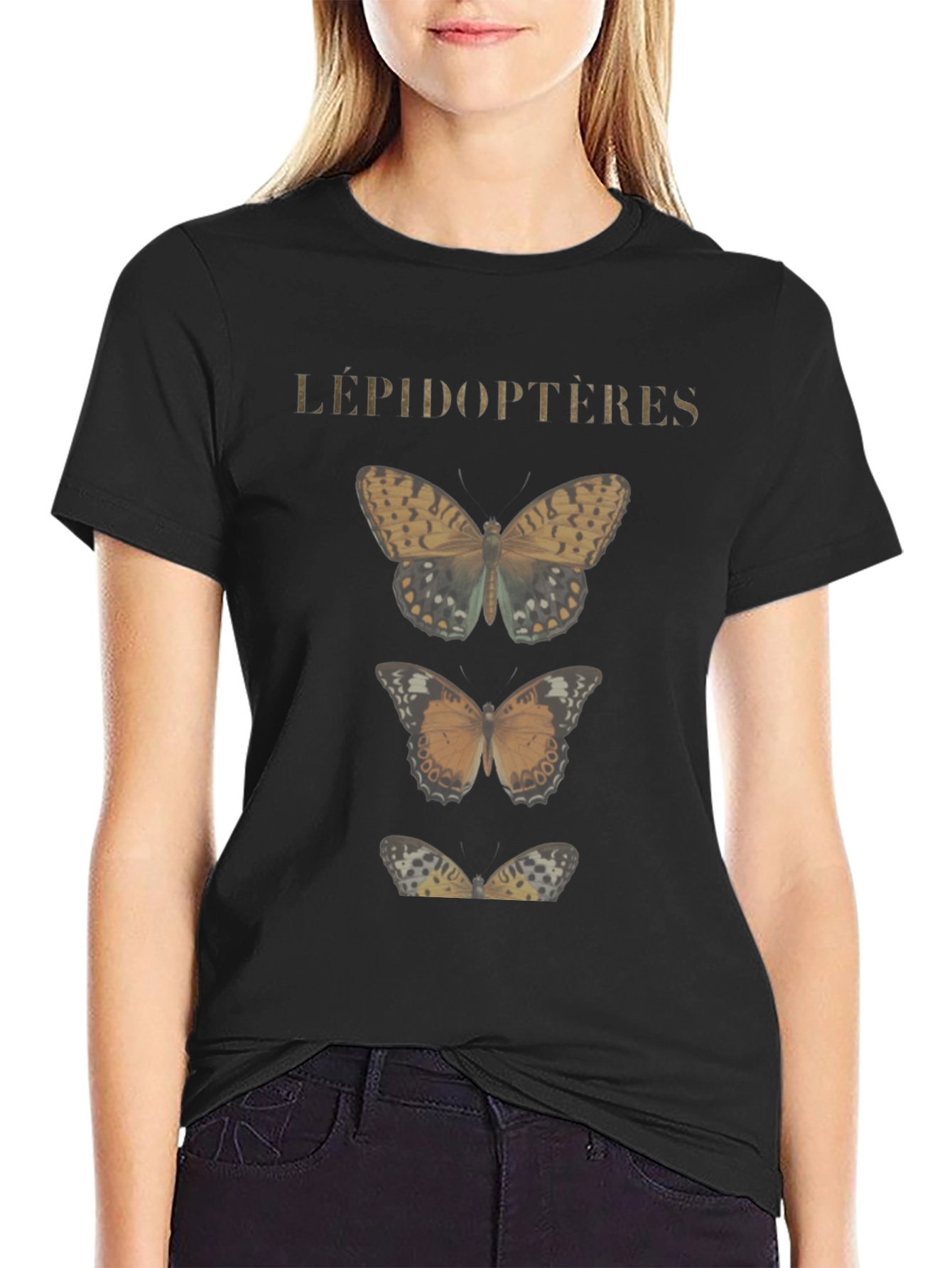 Lepidopteres Butterfly Graphic T-Shirt - Black