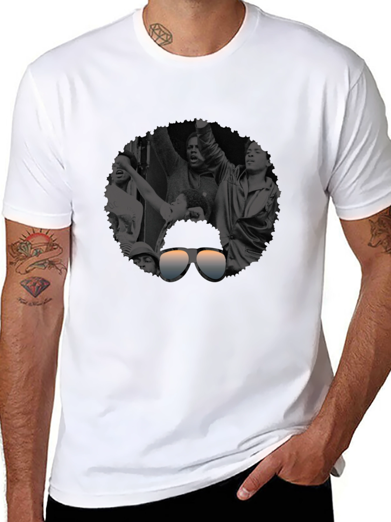 Retro Black & White Graphic Tee