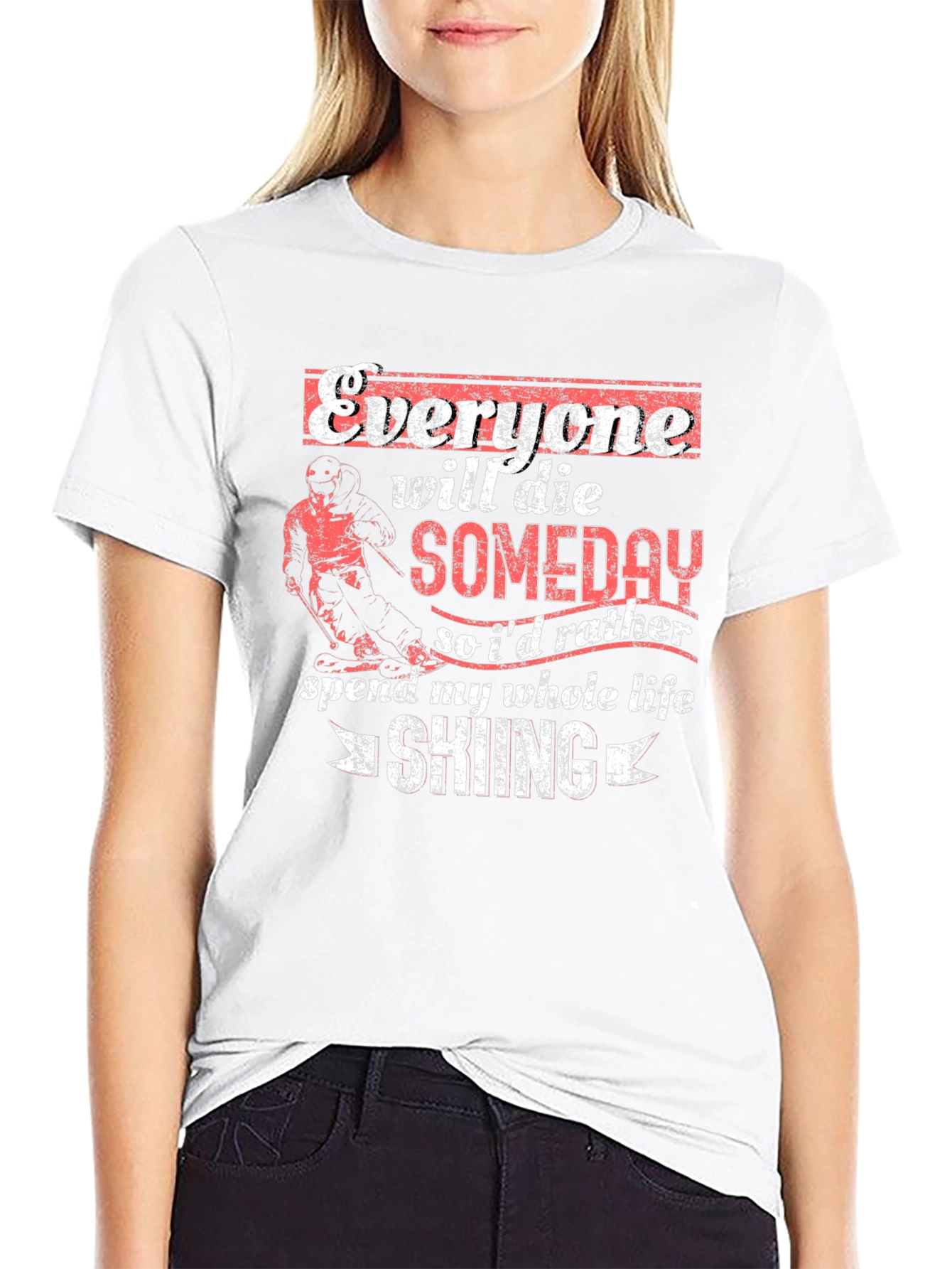 Skiing Lover Graphic Tee - Everyone Will Die Shirt