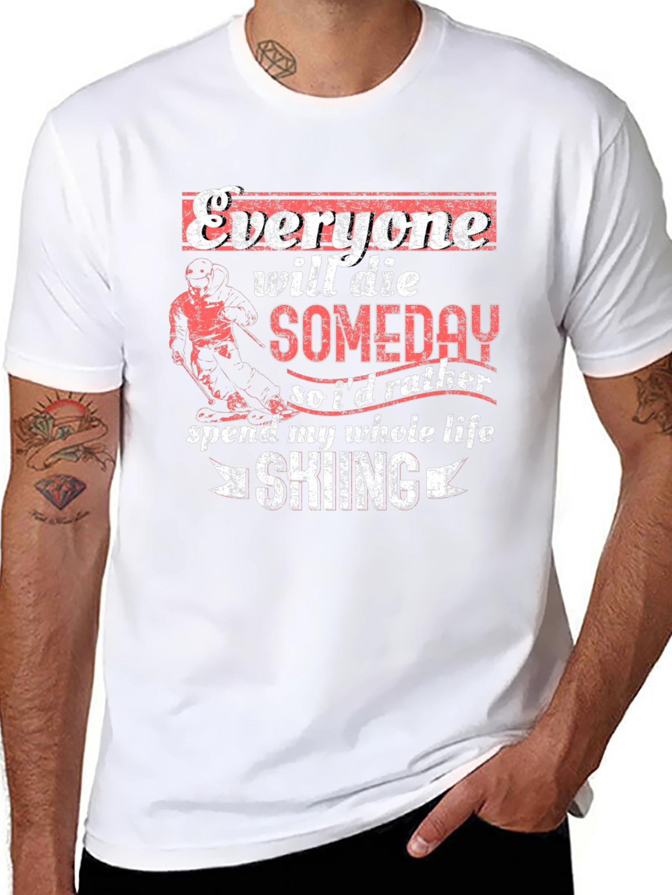 Skiing Lover Graphic Tee - Everyone Will Die Shirt