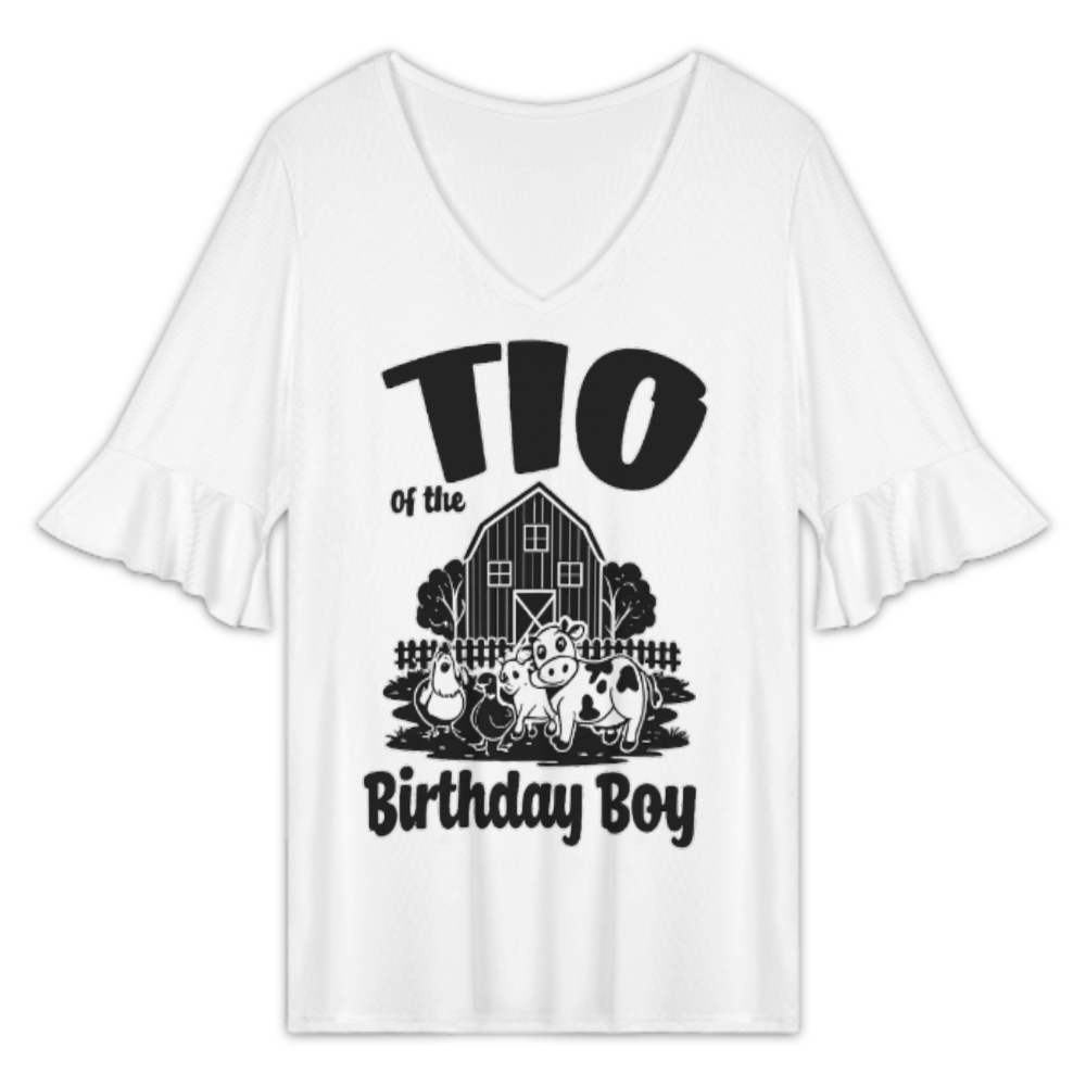 Tio of the Birthday Boy Farm Party Shirt, Funny Farm Animal Family Tee, Barnyard Birthday Graphic Top, Cute Uncle Birthday Outfit, Country Theme Party Shirt(z612)