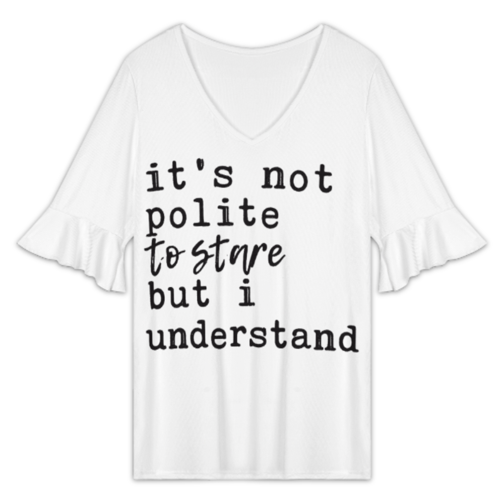 It’s Not Polite To Stare Graphic Tee, Funny Attitude Quote Shirt, Trendy Minimal Statement Top, Casual Viral Fashion Tee(z608)