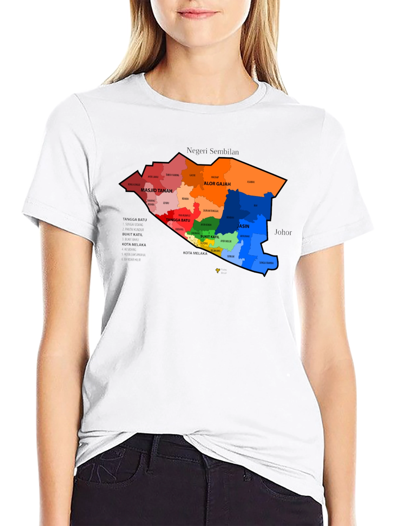 Melaka Map Graphic T-Shirt