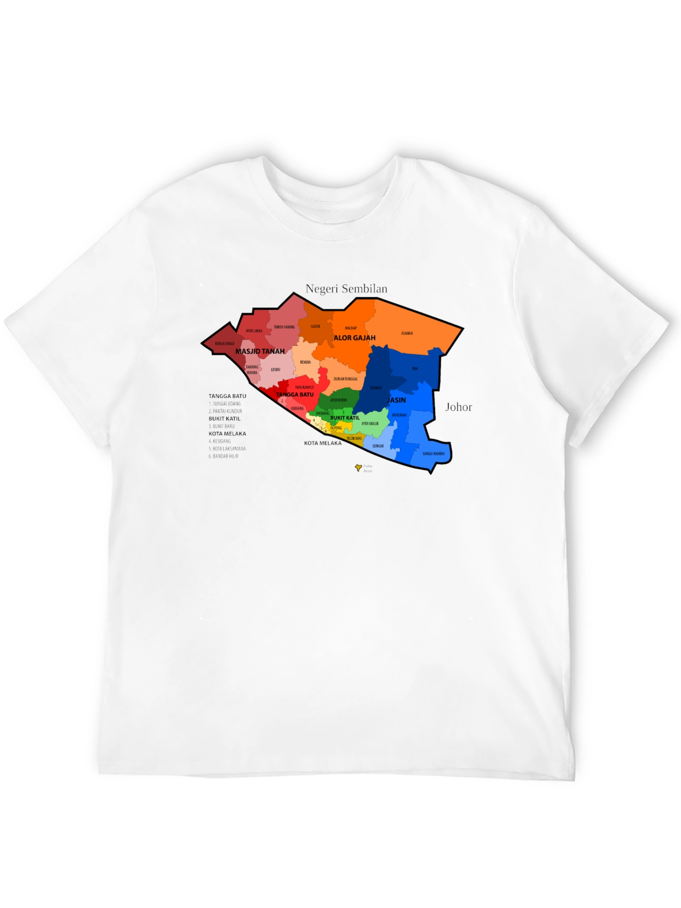 Melaka Map Graphic T-Shirt
