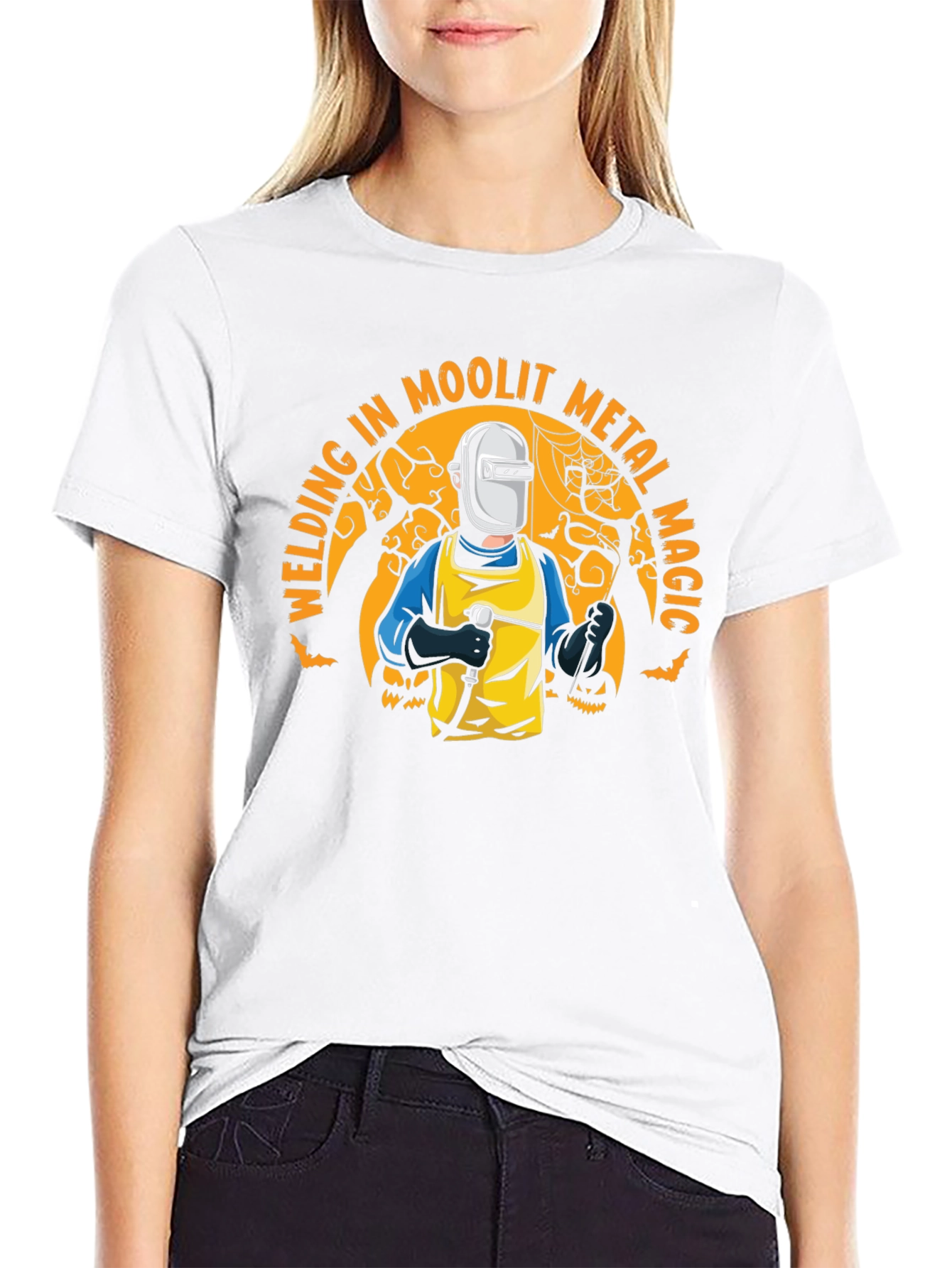 Welding in Moolit Metal Magic Halloween T-Shirt