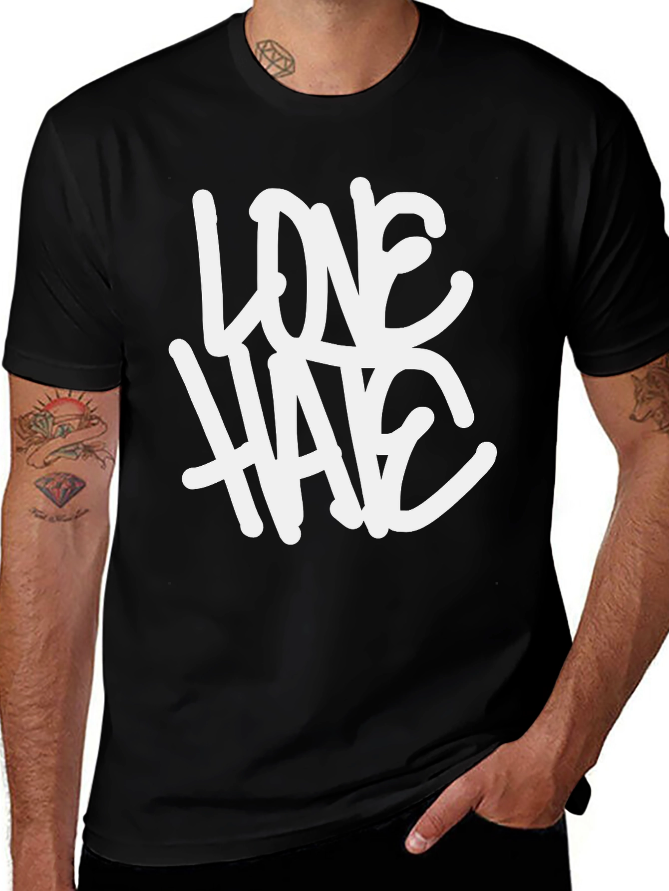 Love Hate Graphic Tee - Black