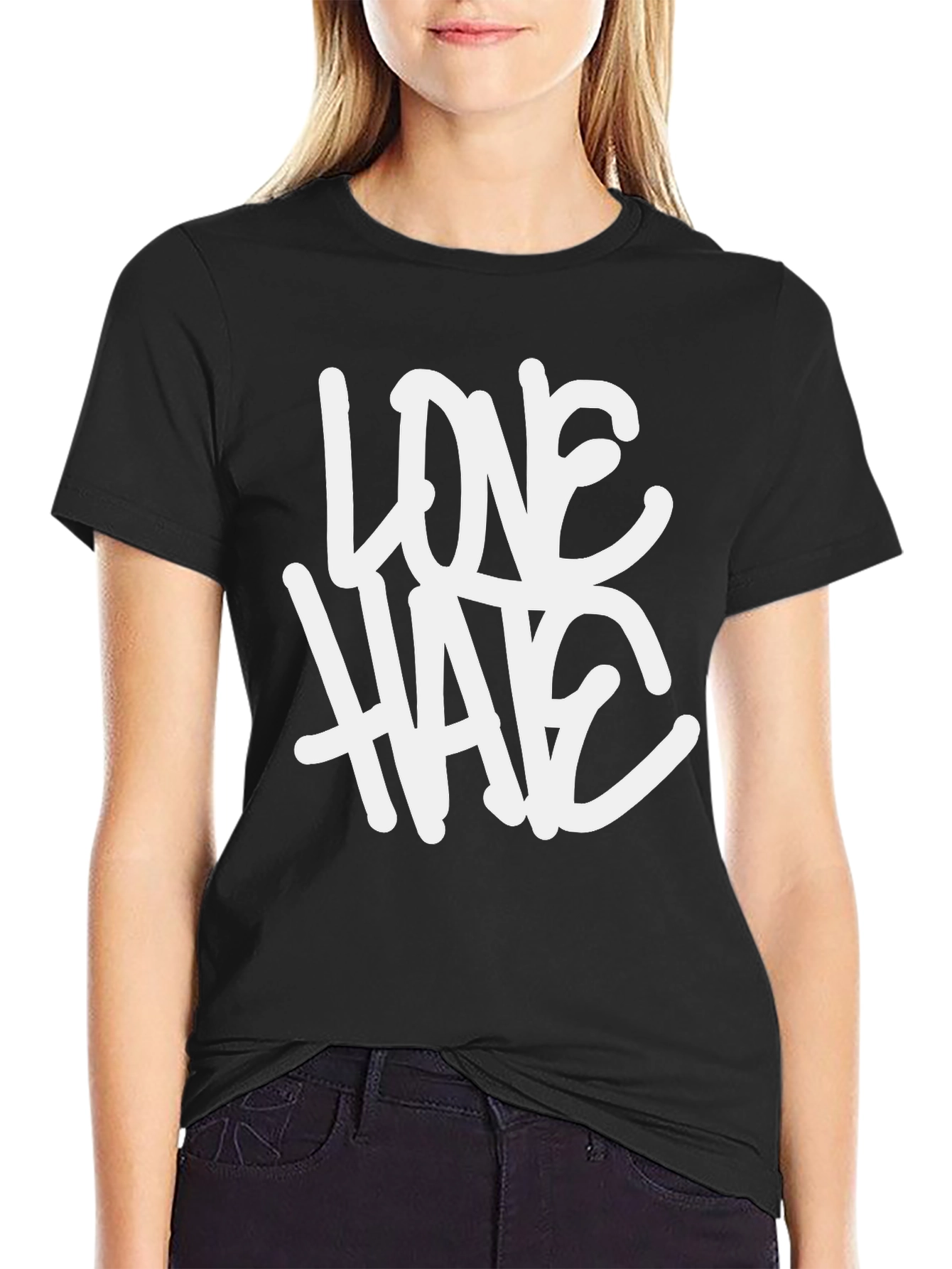 Love Hate Graphic Tee - Black