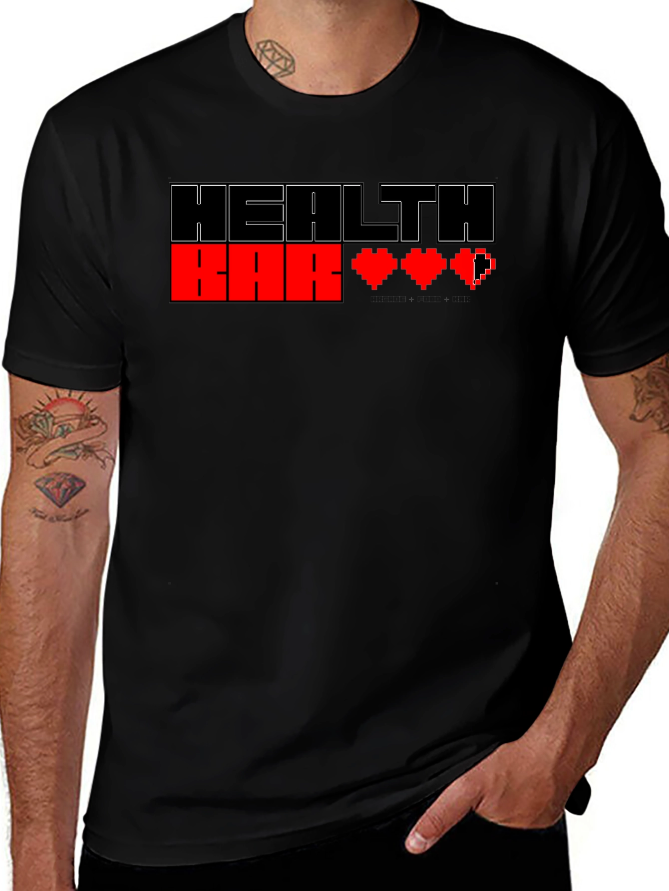 Health Bar Pixel Art Gamer T-Shirt