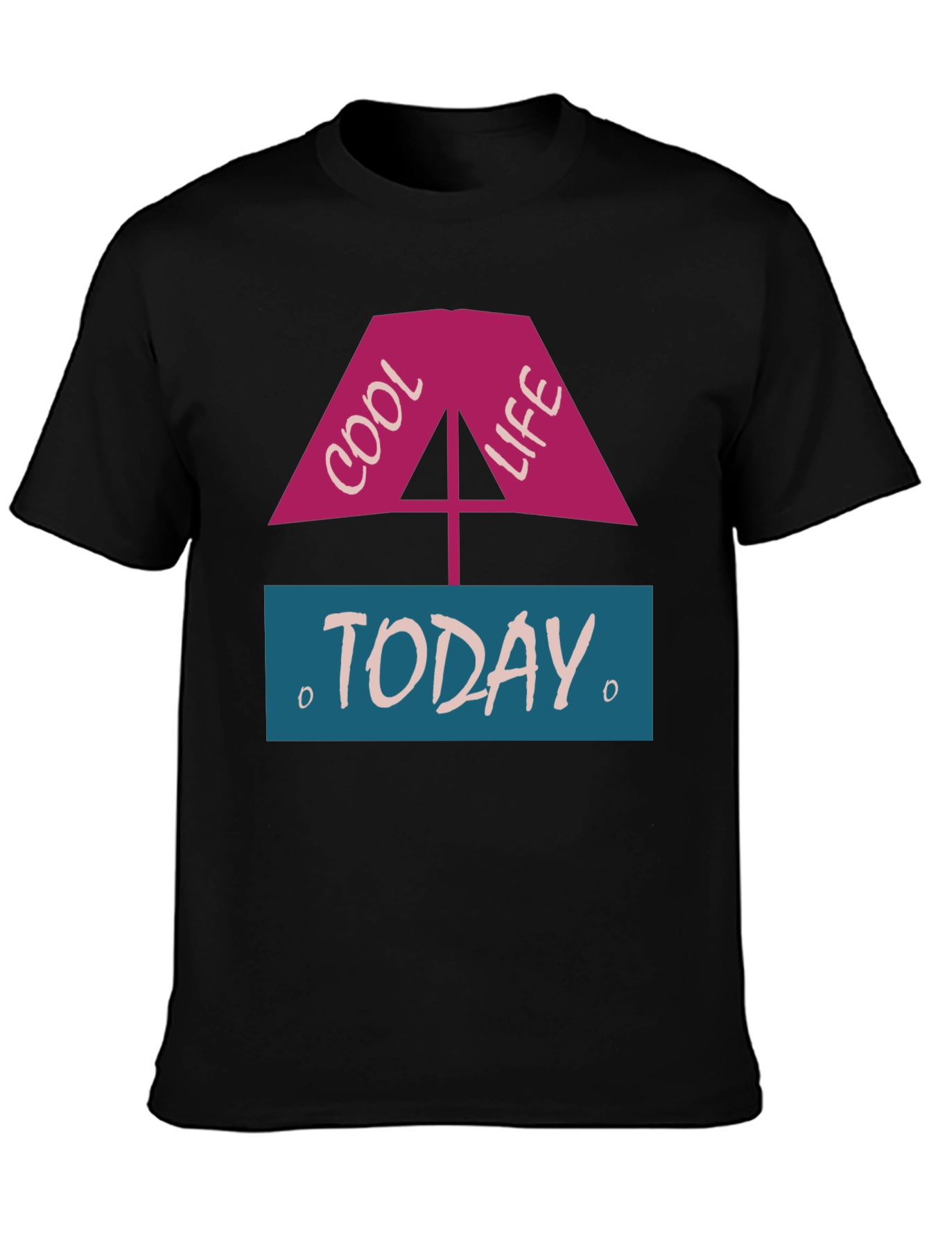 Cool Life Today Graphic Tee - Black Casual T-Shirt