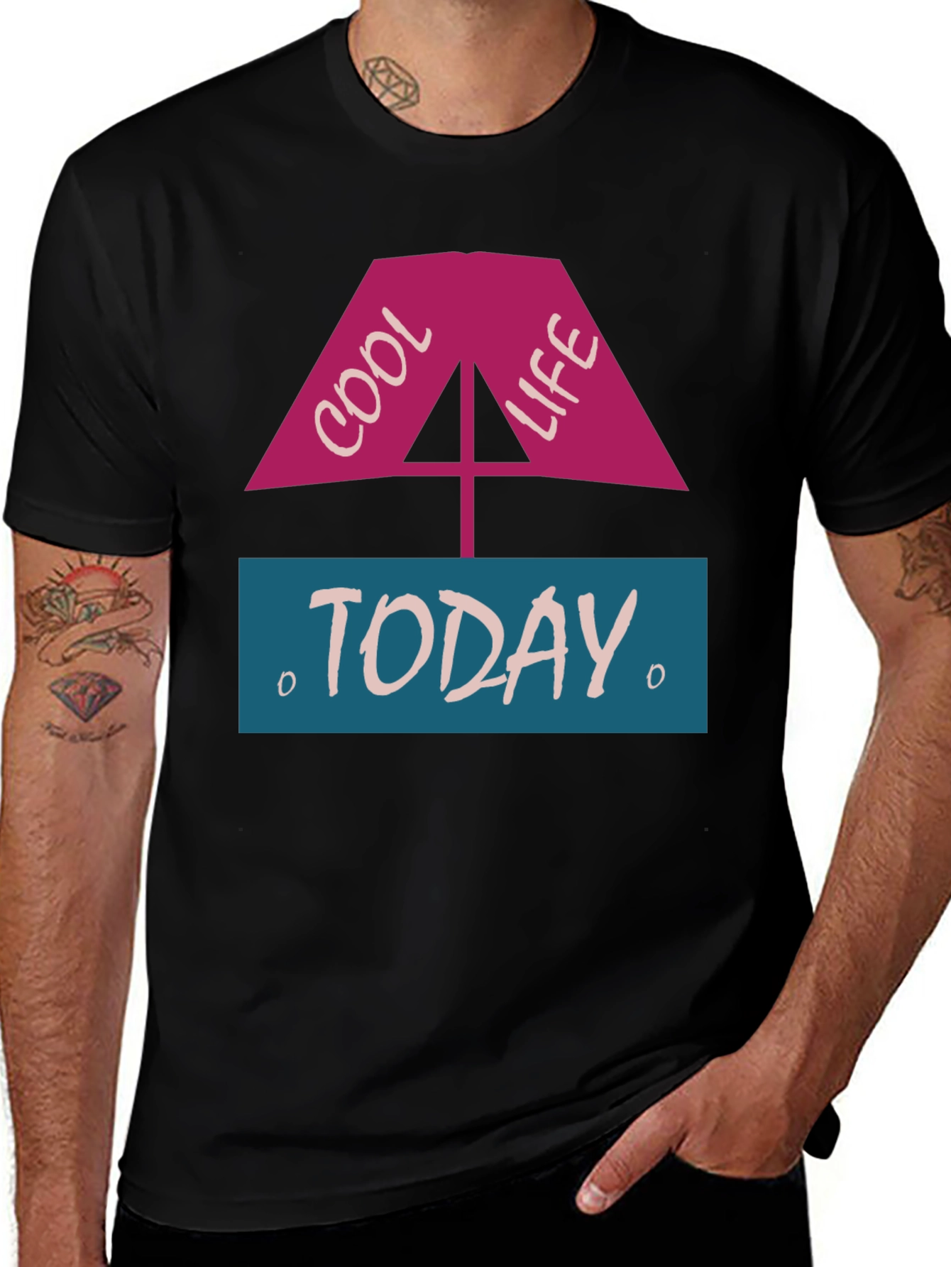 Cool Life Today Graphic Tee - Black Casual T-Shirt