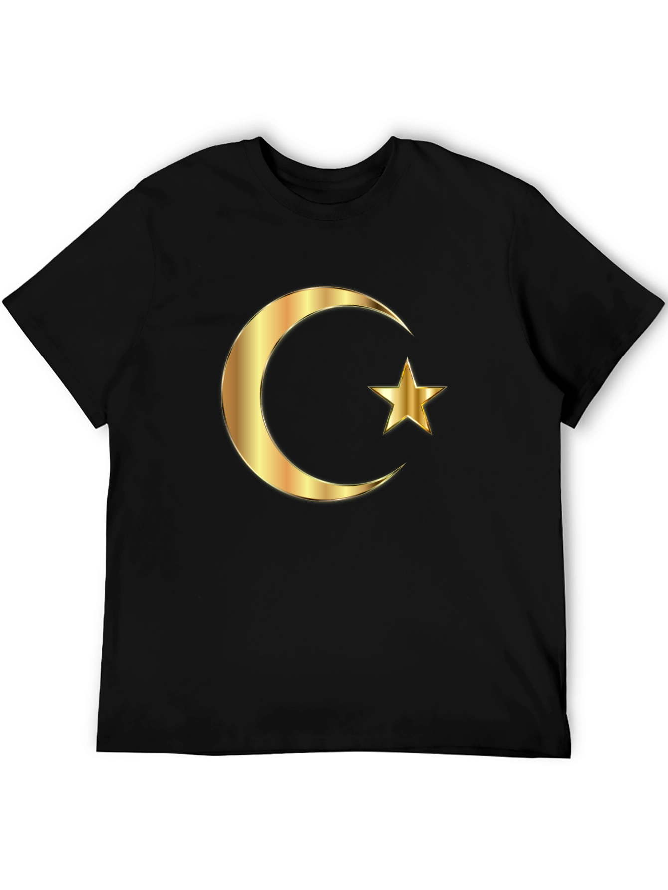 Crescent Moon & Star Graphic Black T-Shirt