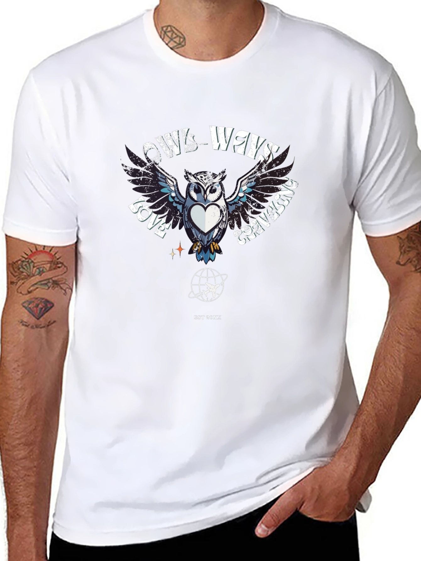 Owls Ways Love Traveling Black T-Shirt