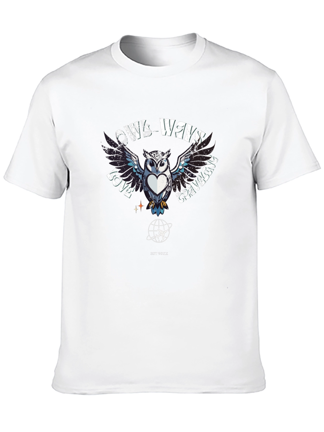 Owls Ways Love Traveling Black T-Shirt