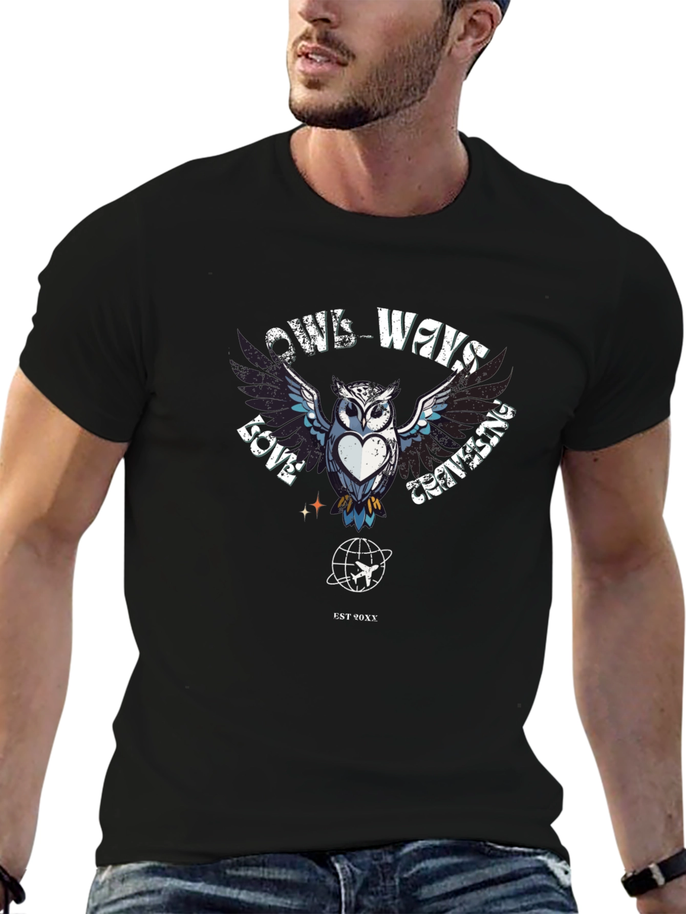 Owls Ways Love Traveling Black T-Shirt