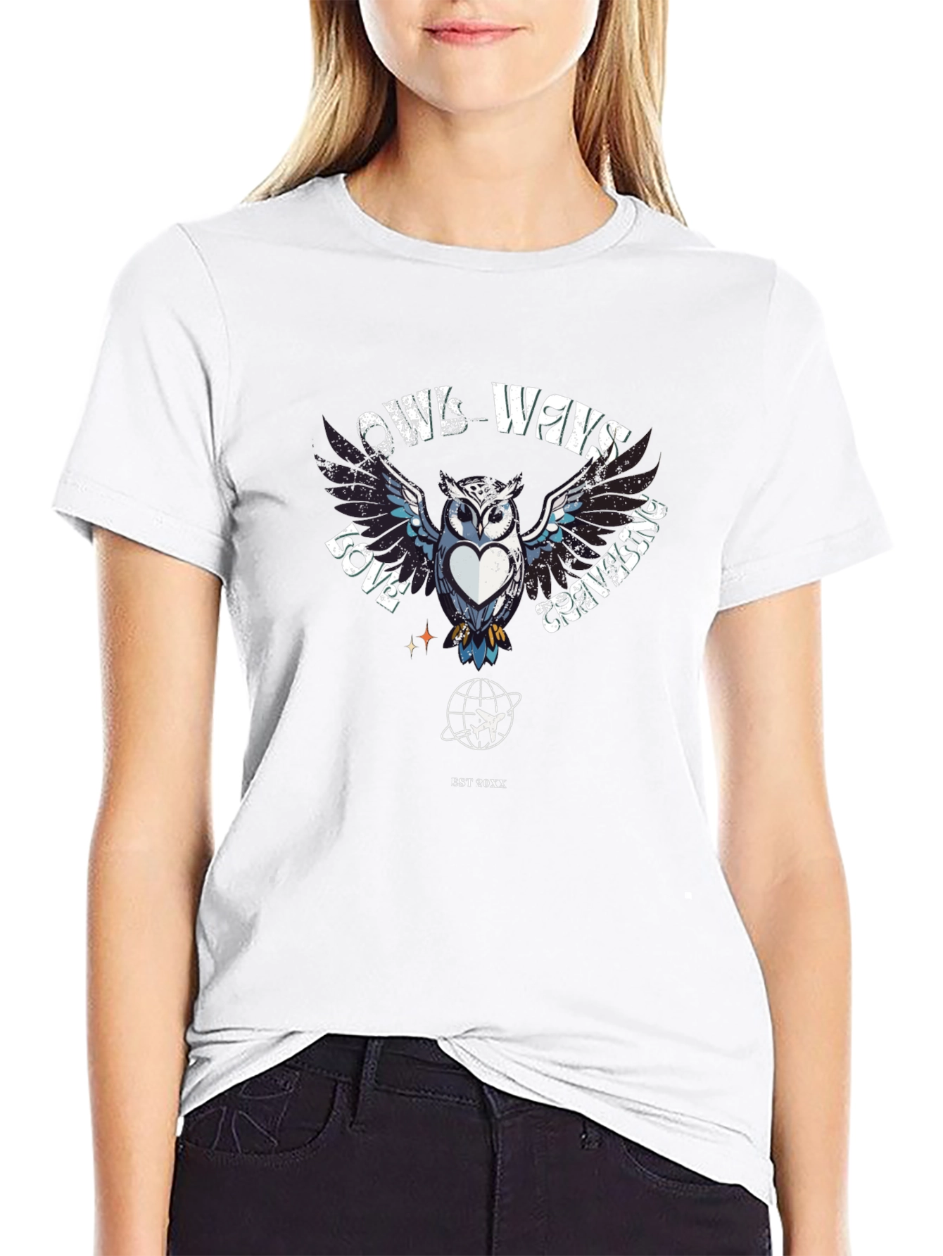 Owls Ways Love Traveling Black T-Shirt