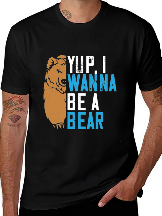 Yup I Wanna Be A Bear Graphic Tee - Black